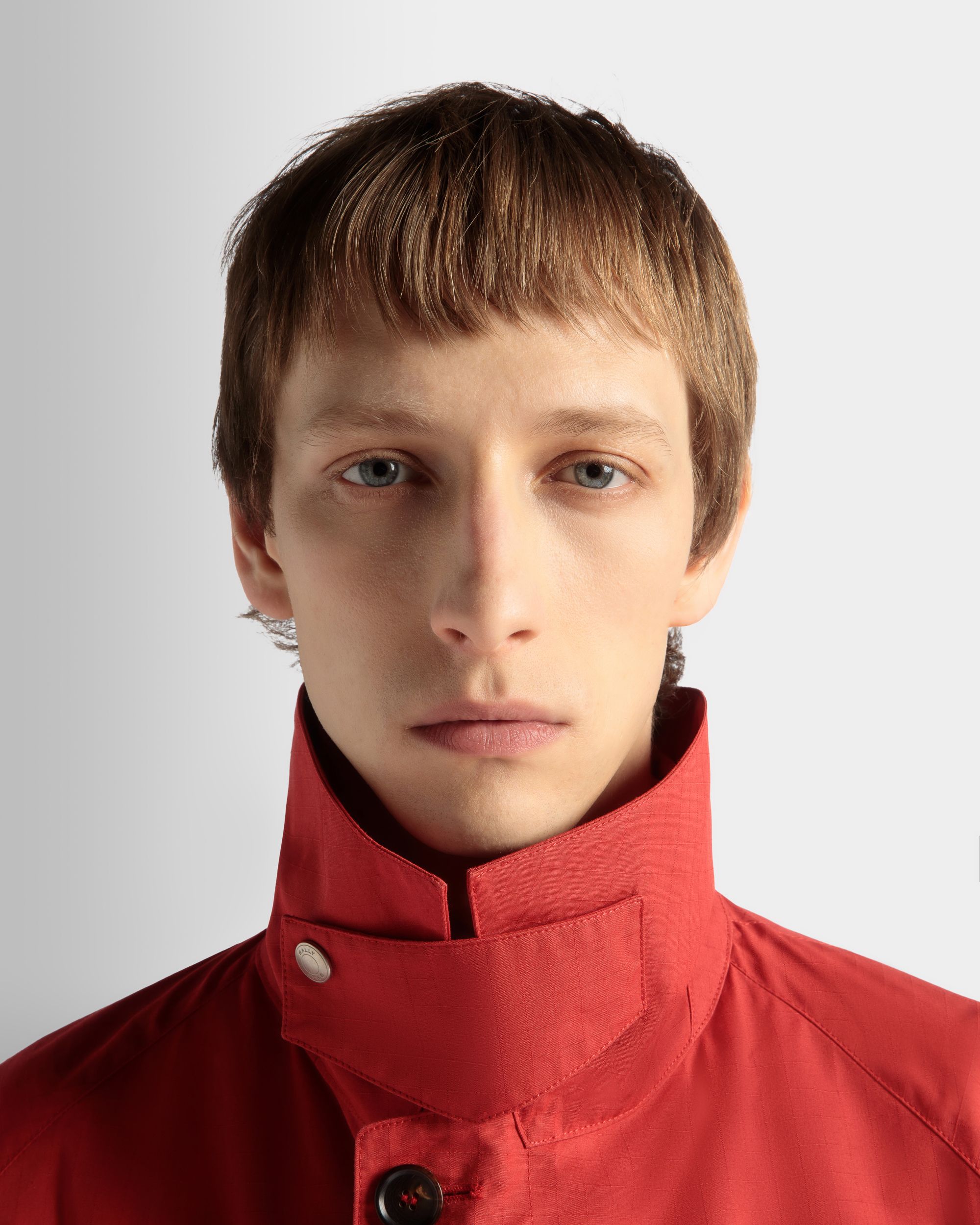 Coat in Candy Red Nylon - Men's - Bally - 04