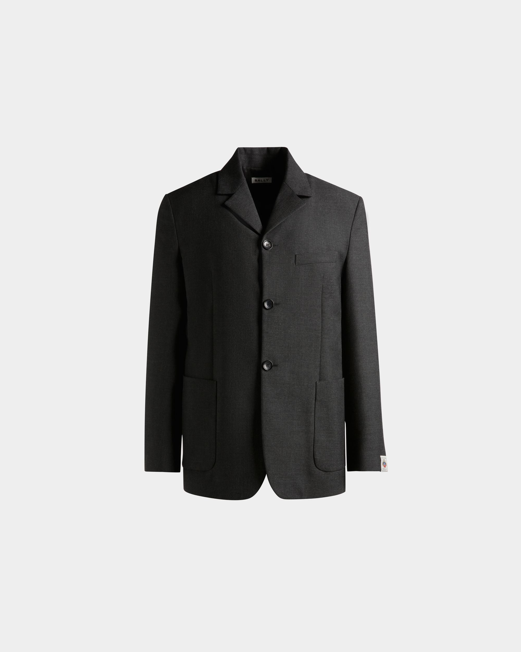 Blazer In Dark Grey Wool Blend - Men's - Bally - 01