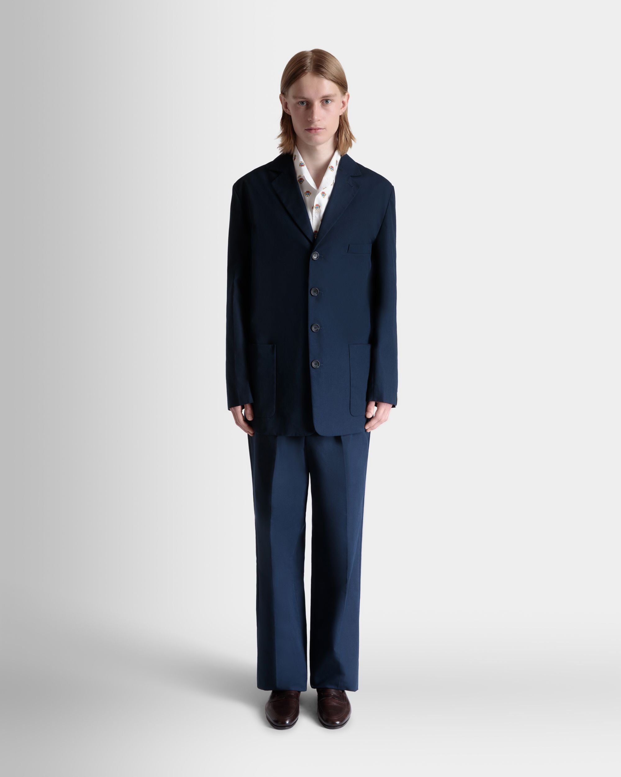Blazer in Navy Blue Cotton Blend - Men's - Bally - 02