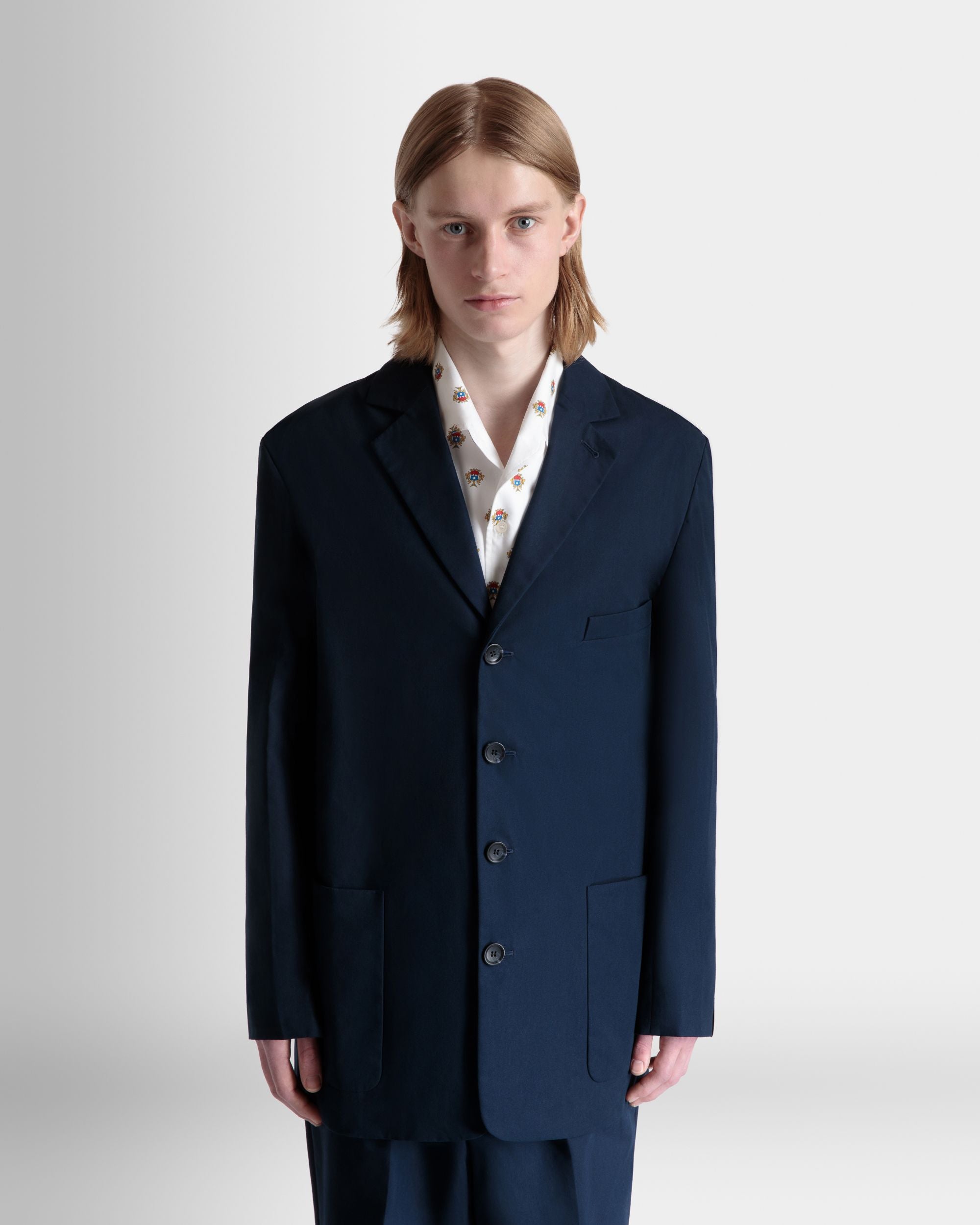 Blazer in Navy Blue Cotton Blend - Men's - Bally - 08