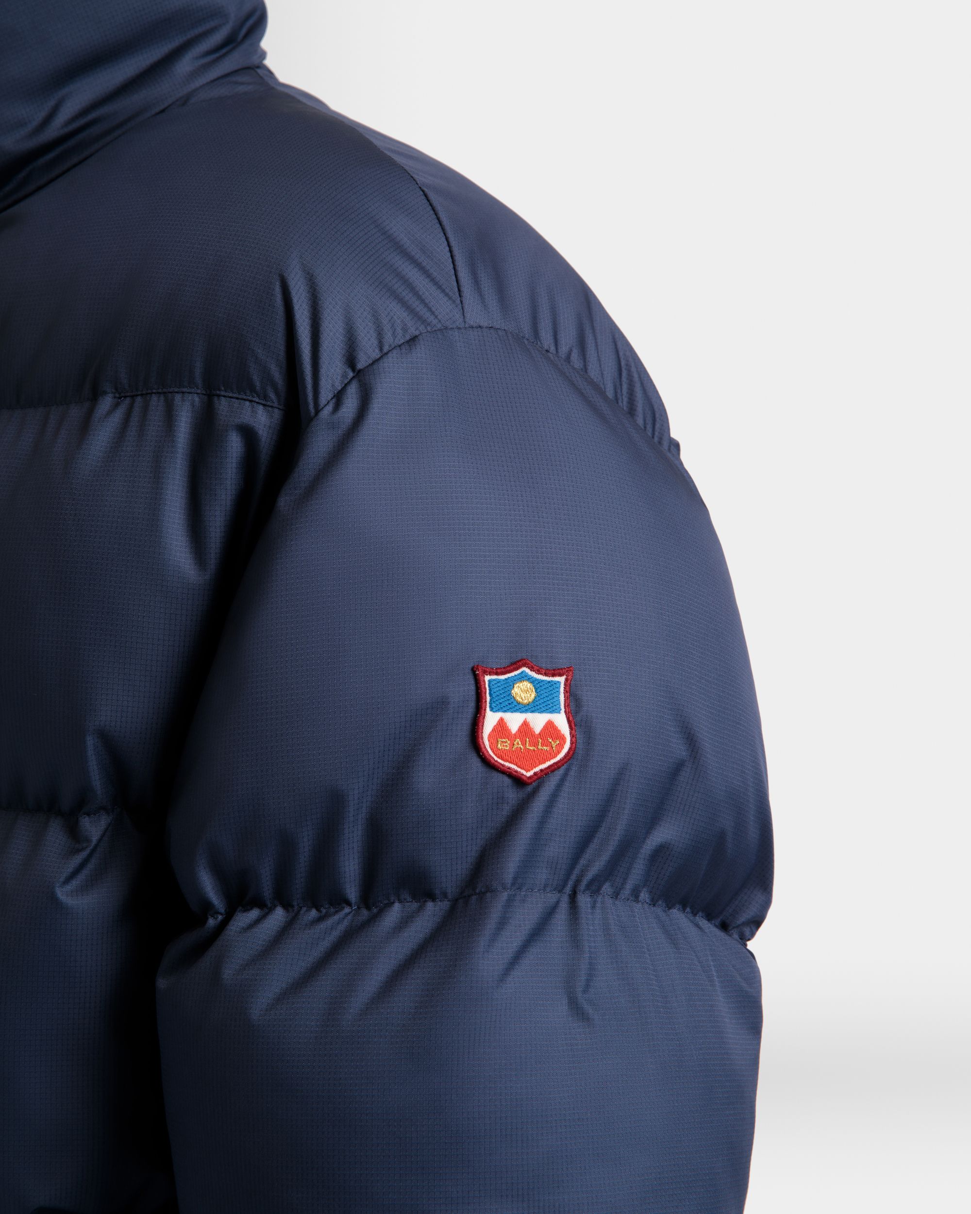 Puffer Jacket in Navy Blue Nylon - Men's - Bally - 04