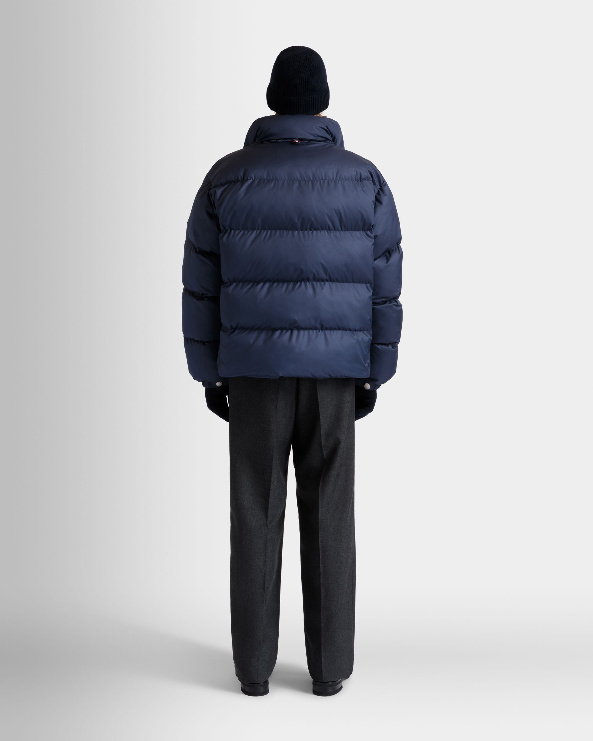 Puffer Jacket in Navy Blue Nylon - Men's - Bally - 07