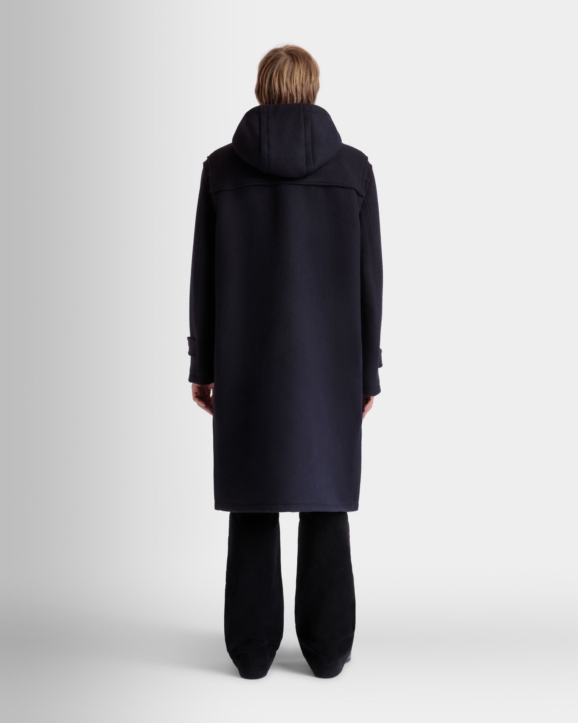 Duffel Coat In Navy Blue Wool - Men's - Bally - 06