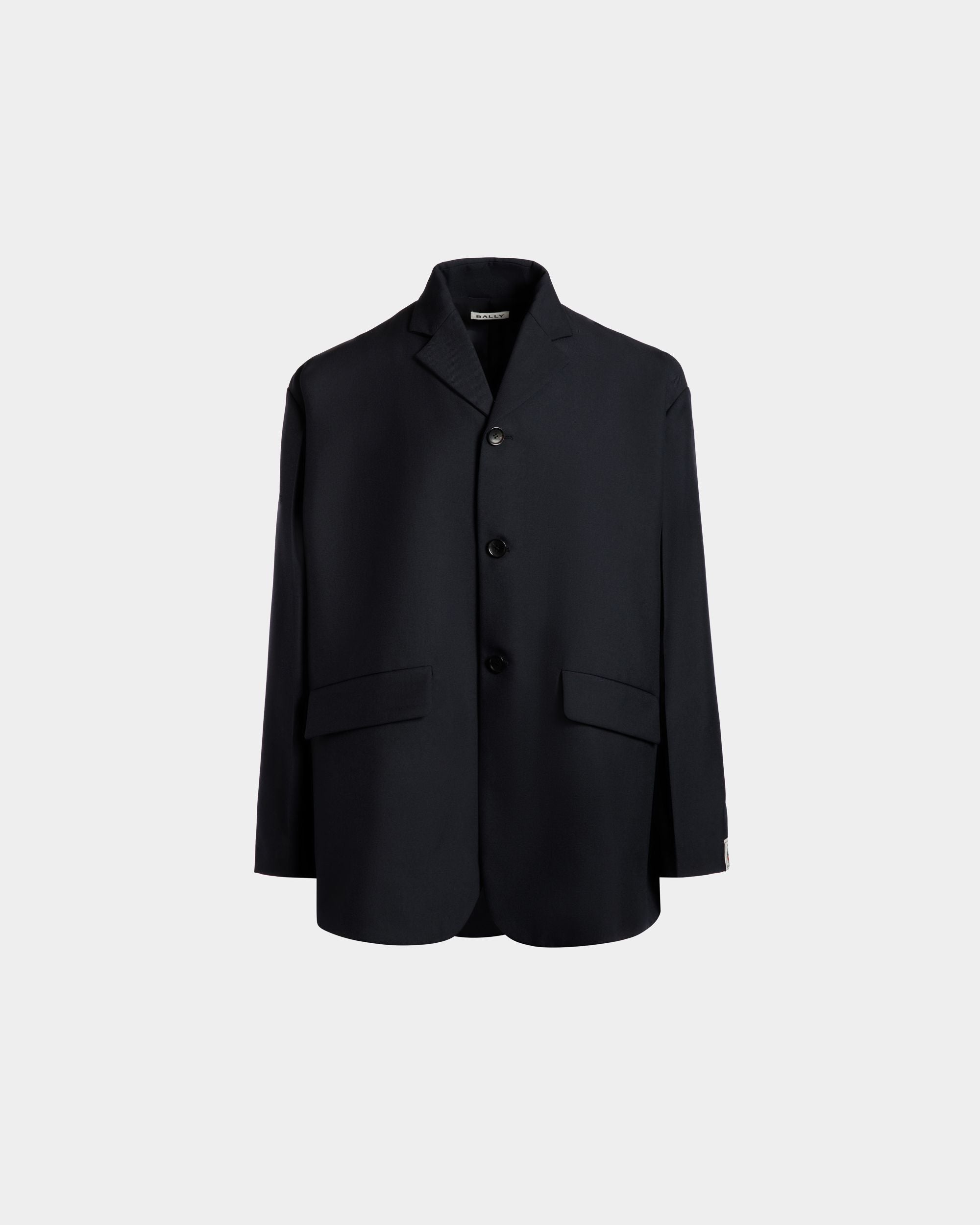 Blazer In Navy Blue Wool Blend - Men's - Bally - 01