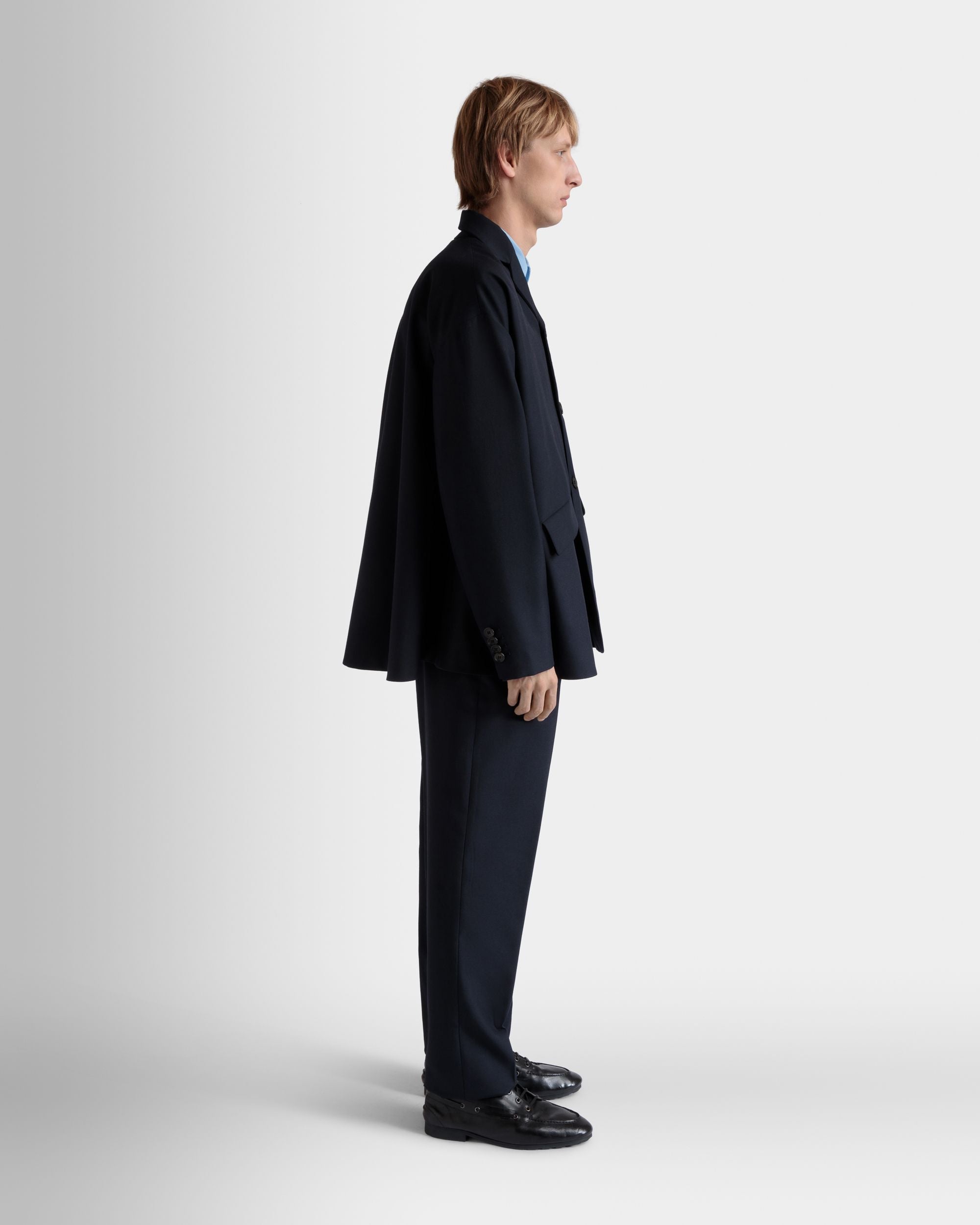 Blazer In Navy Blue Wool Blend - Men's - Bally - 05