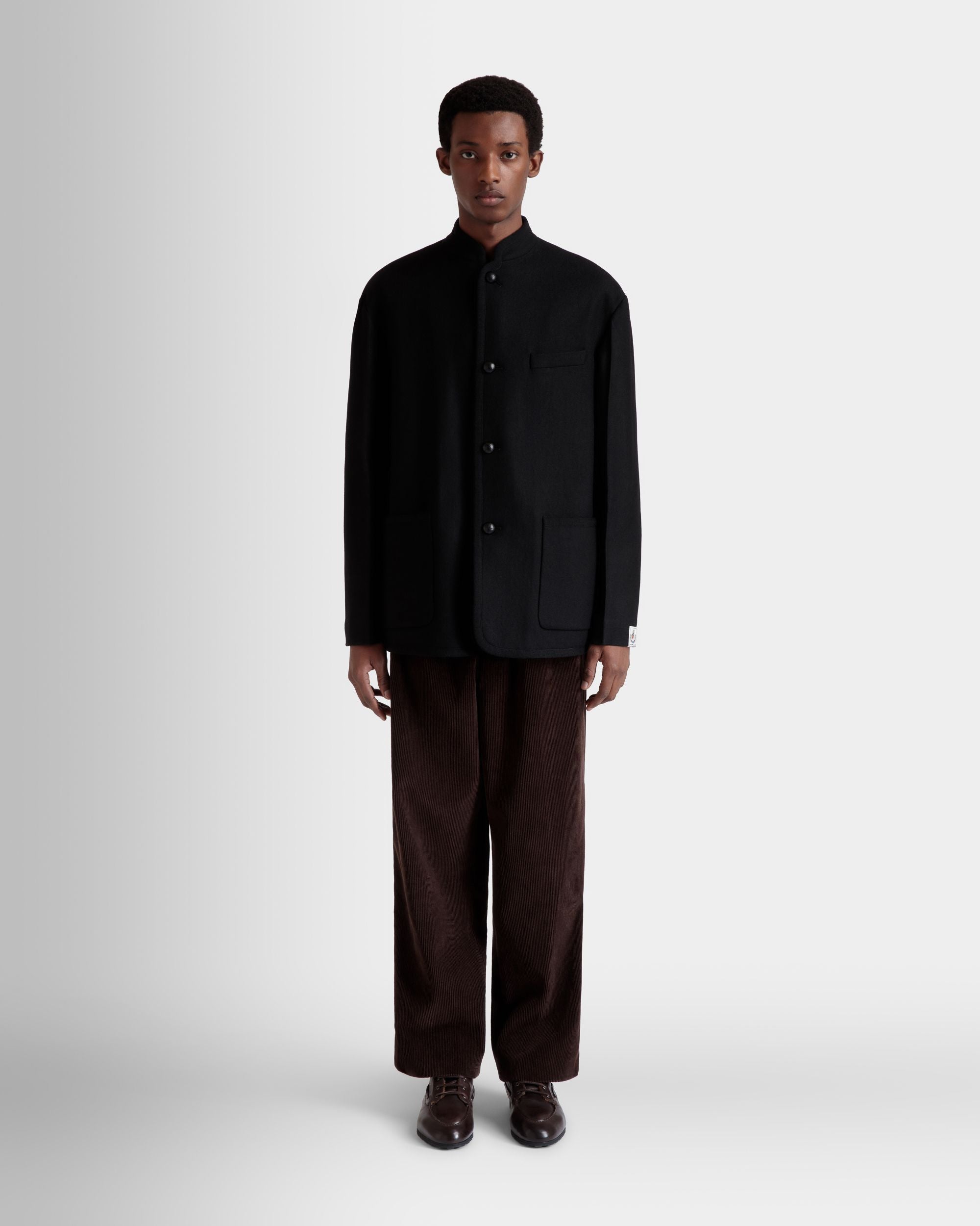 Winter Capsule Blazer in a Black Wool Blend - Men's - Bally - 02