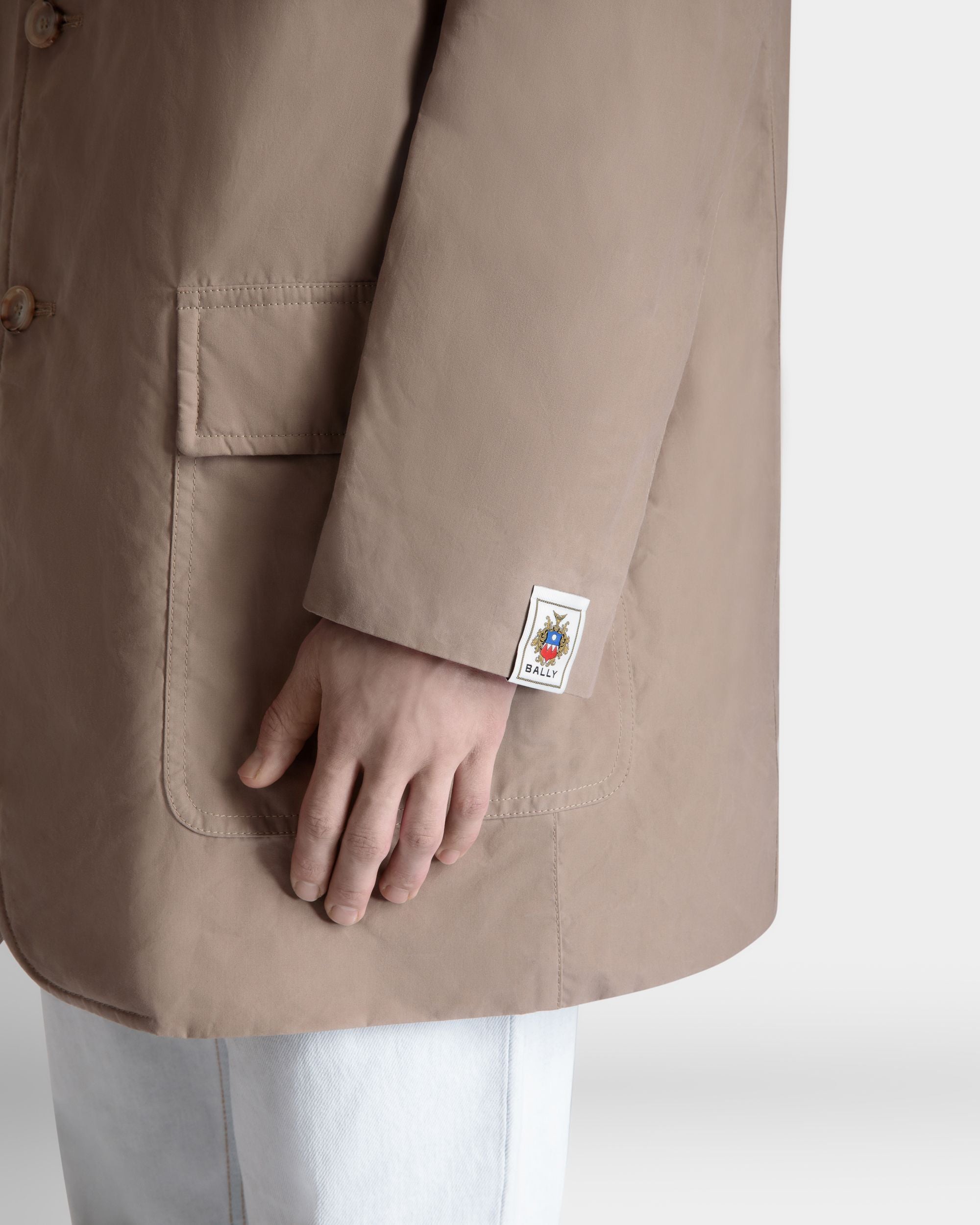 Car Coat in Beige Cotton - Men's - Bally - 03