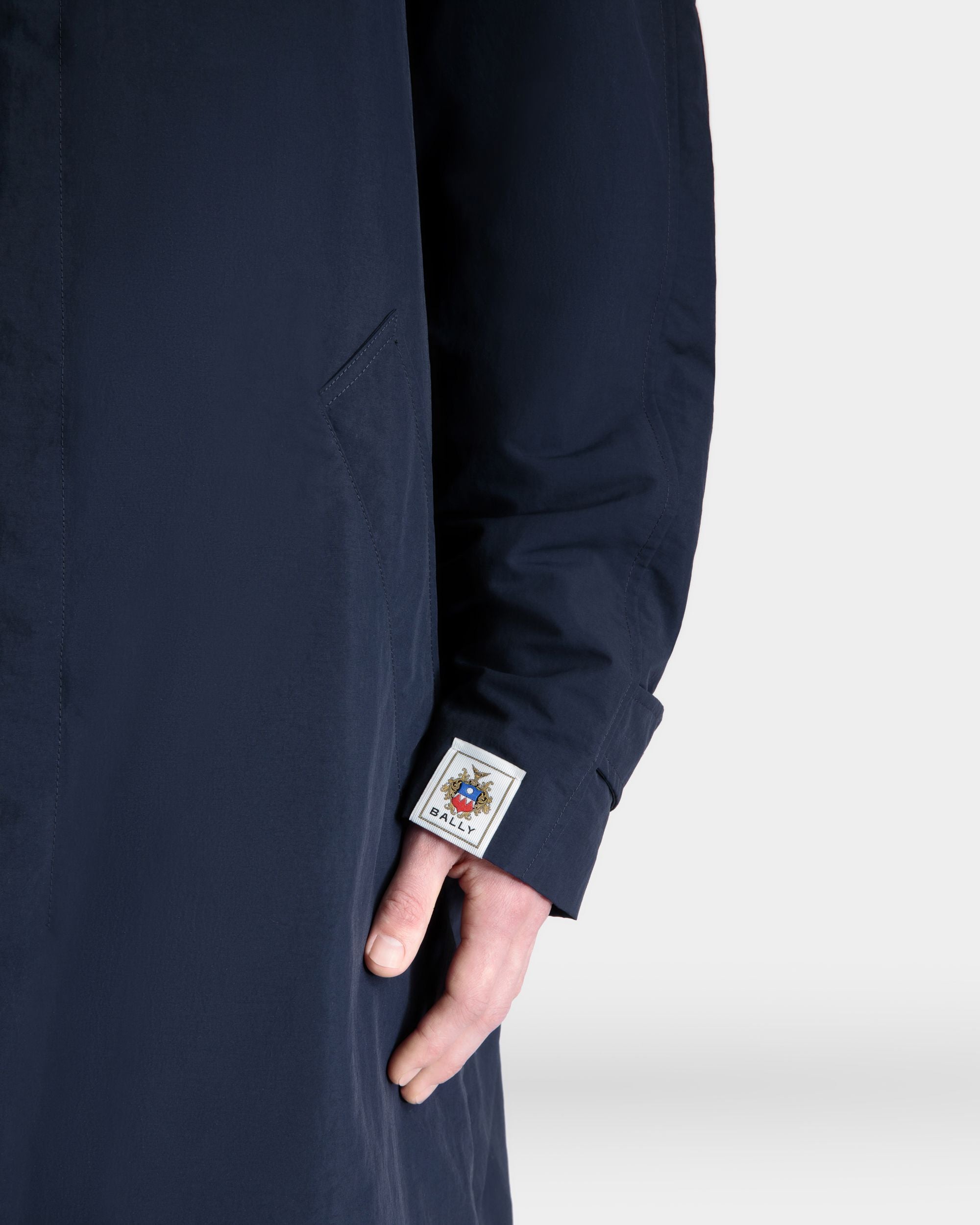Trench in Navy Blue Nylon - Men's - Bally - 03