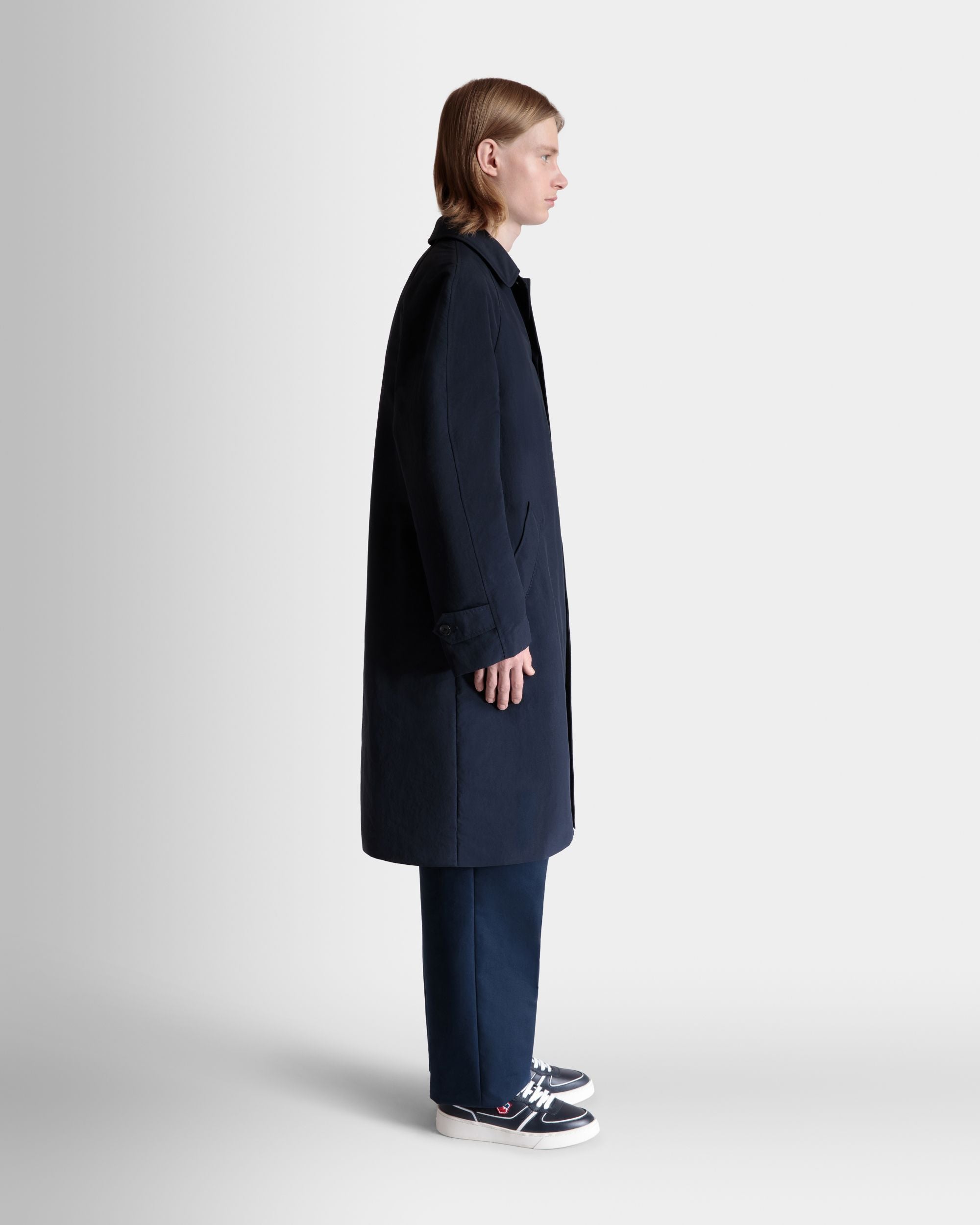 Trench in Navy Blue Nylon - Men's - Bally - 05