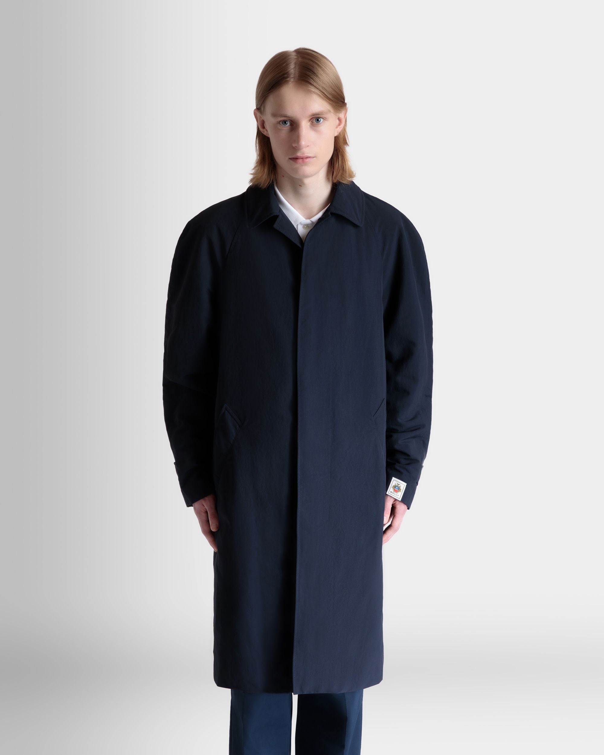 Trench in Navy Blue Nylon - Men's - Bally - 08