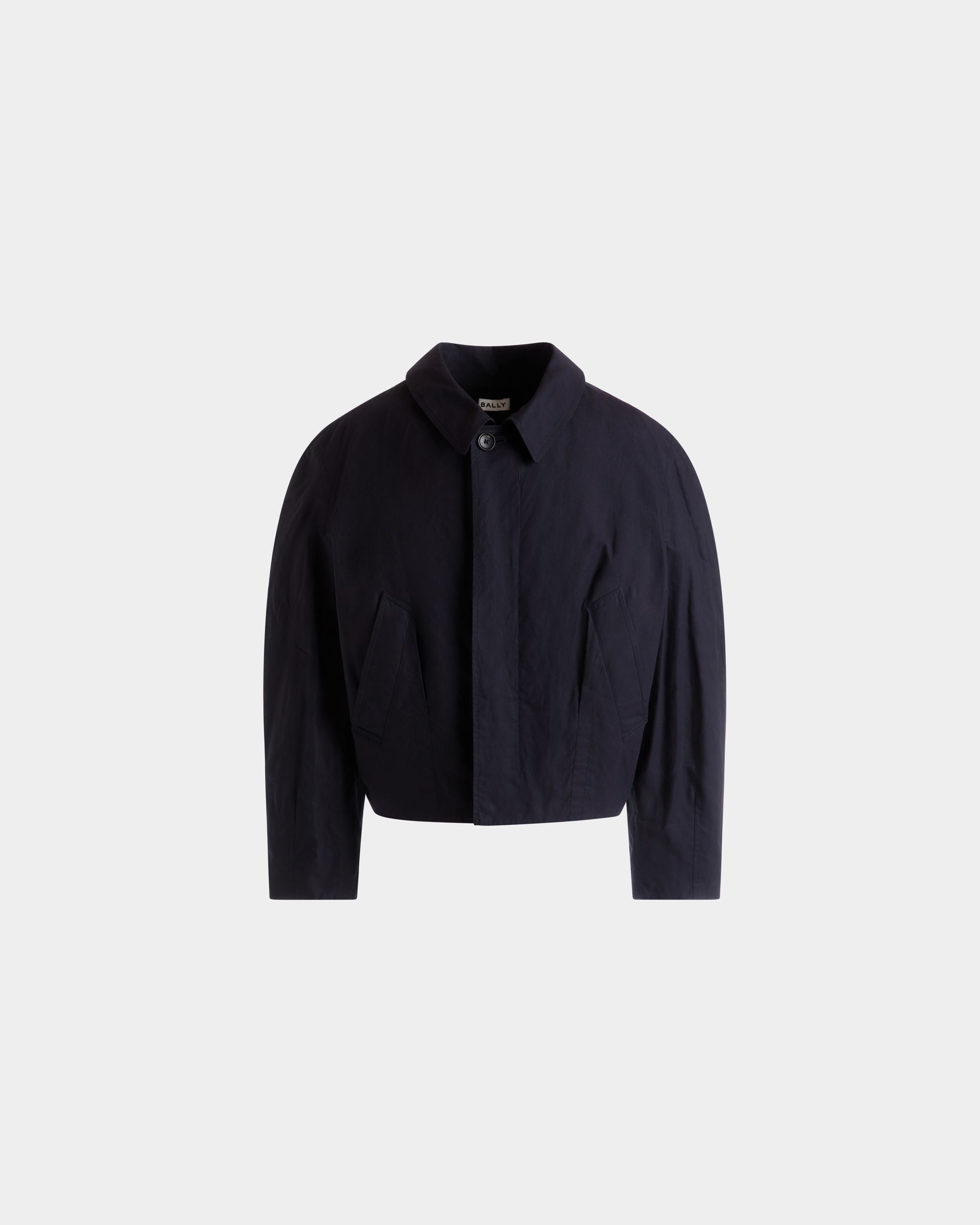 Cropped Blouson in Navy Blue Cotton - Men's - Bally - 01