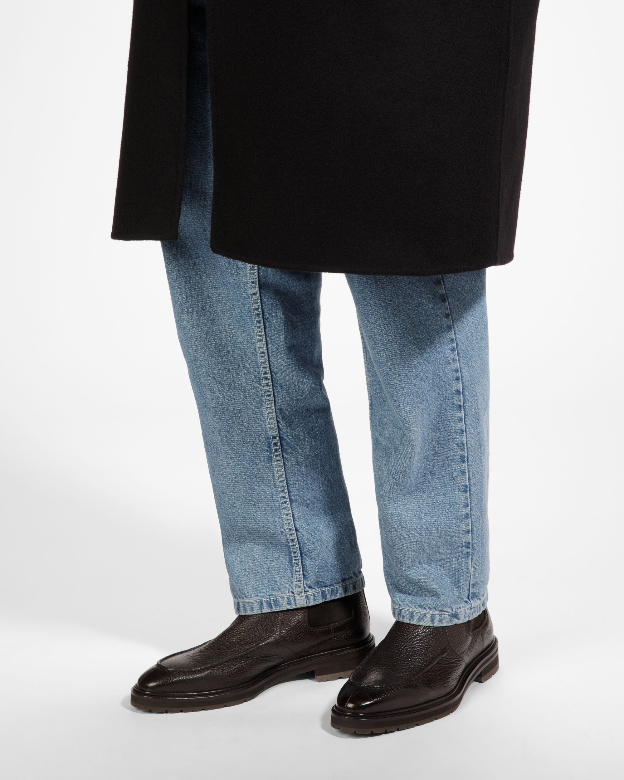 Mirno Leather Booties In Ebony Brown - Men's - Bally - 03