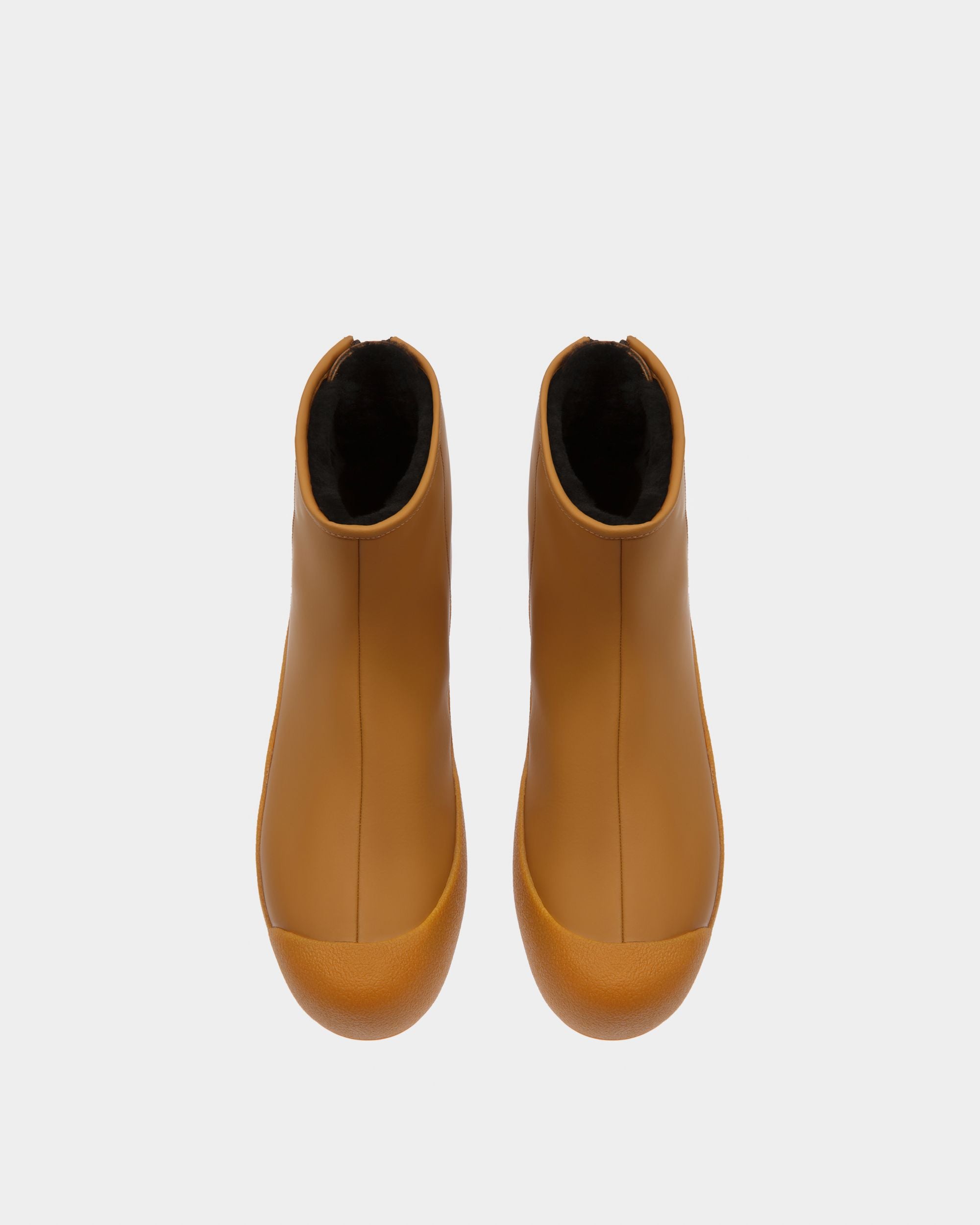 Curling Collection Bootie in Camel Rubberized Leather - Men's - Bally - 02