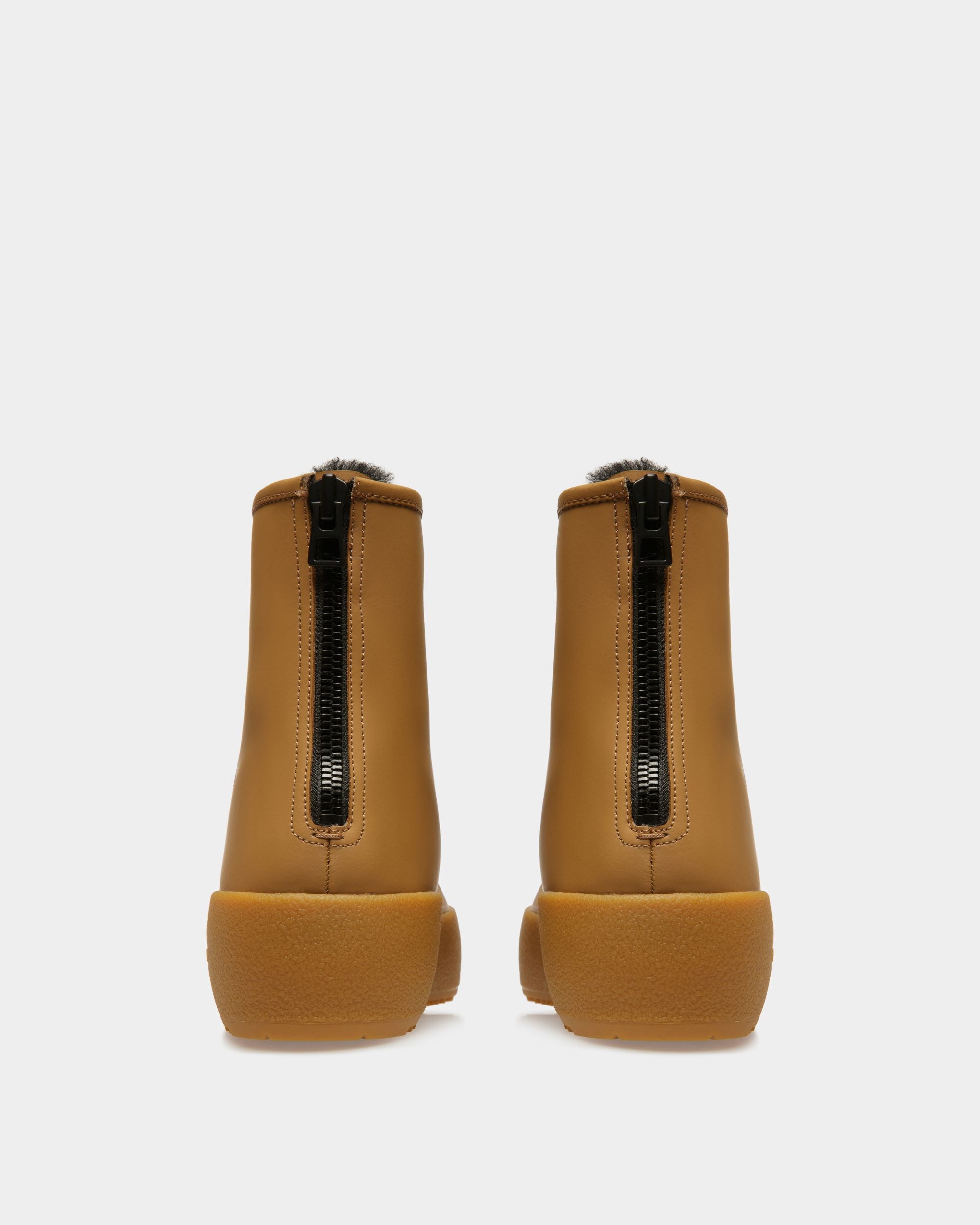Curling Collection Bootie in Camel Rubberized Leather - Men's - Bally - 03