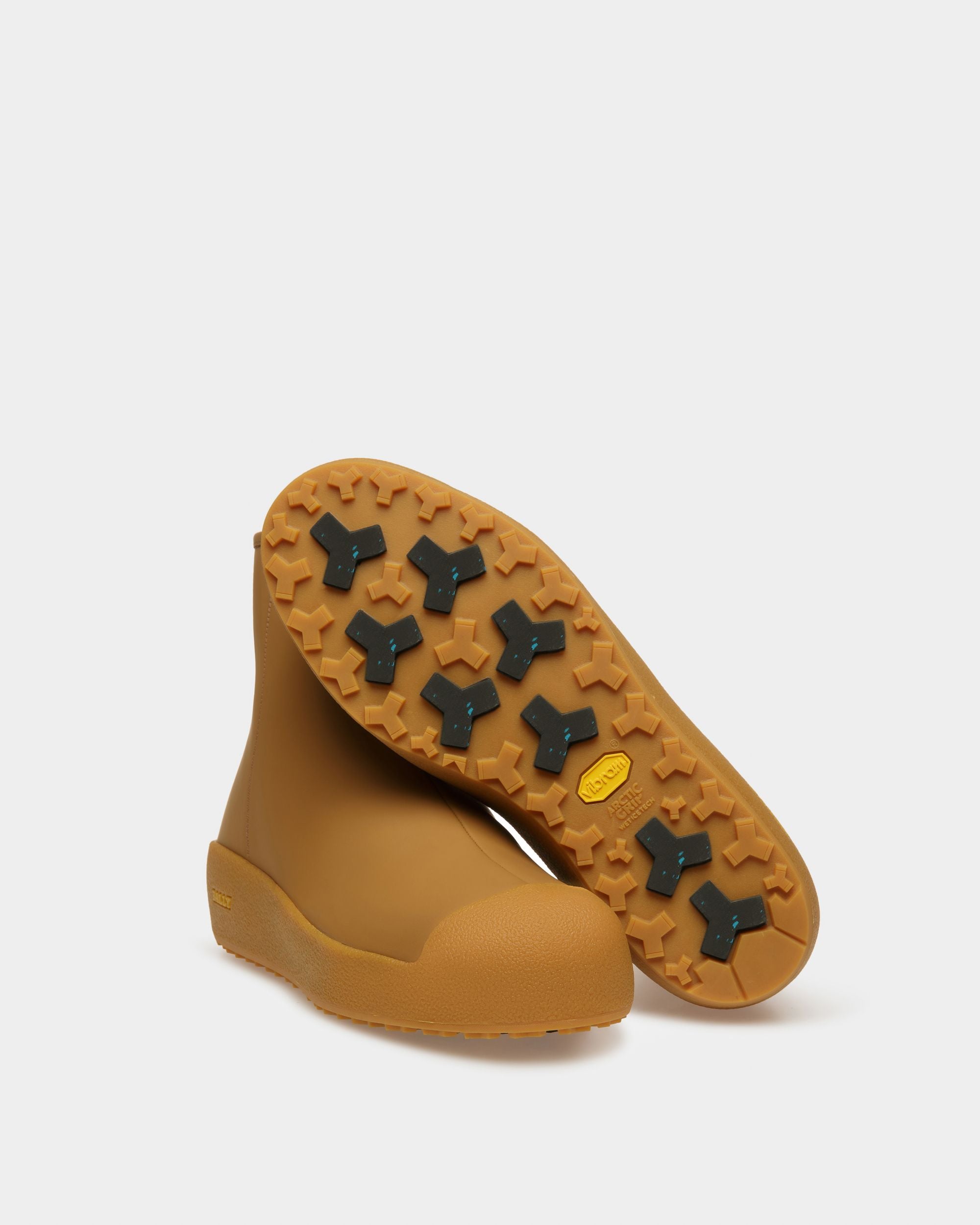 Curling Collection Bootie in Camel Rubberized Leather - Men's - Bally - 04