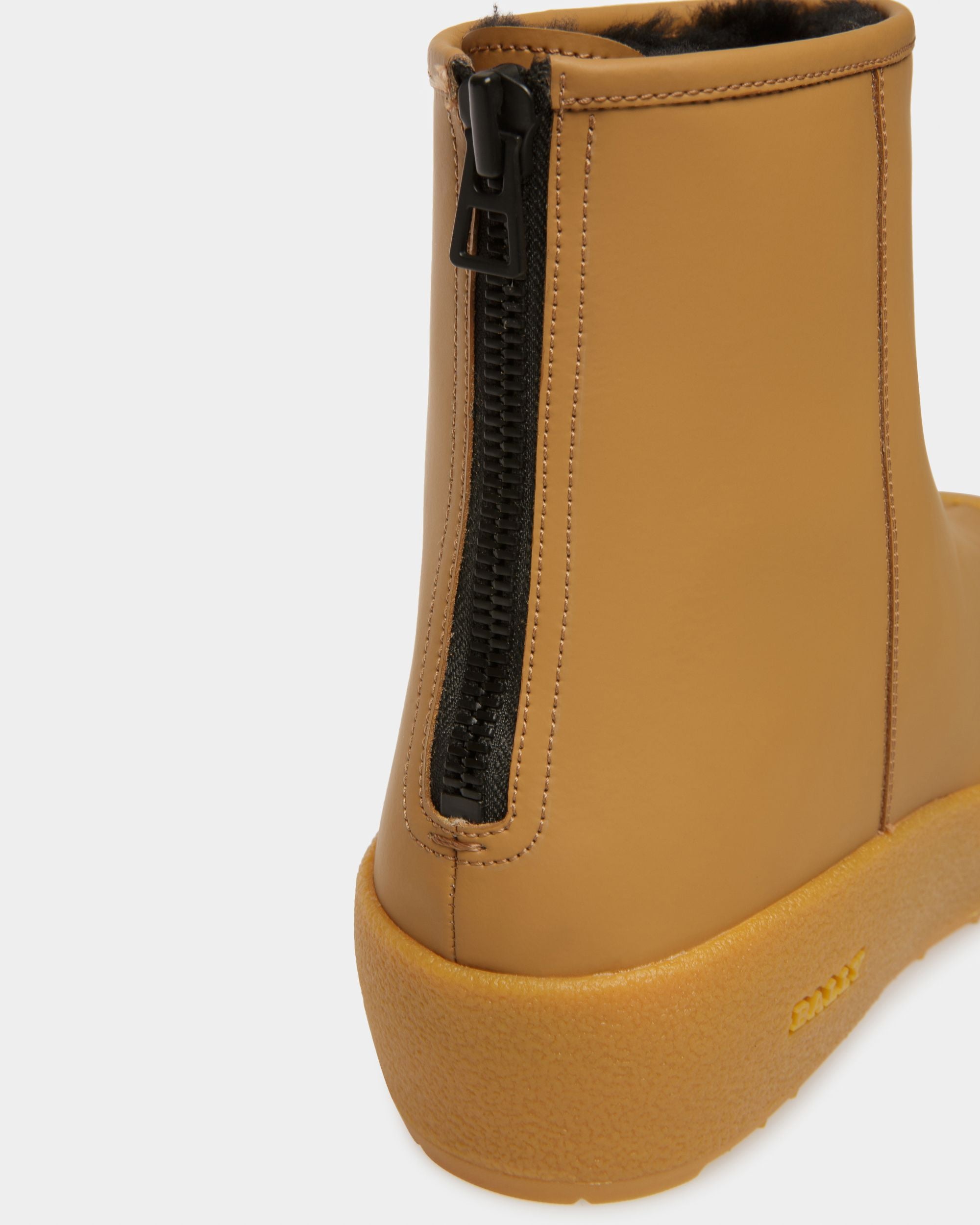 Curling Collection Bootie in Camel Rubberized Leather - Men's - Bally - 05