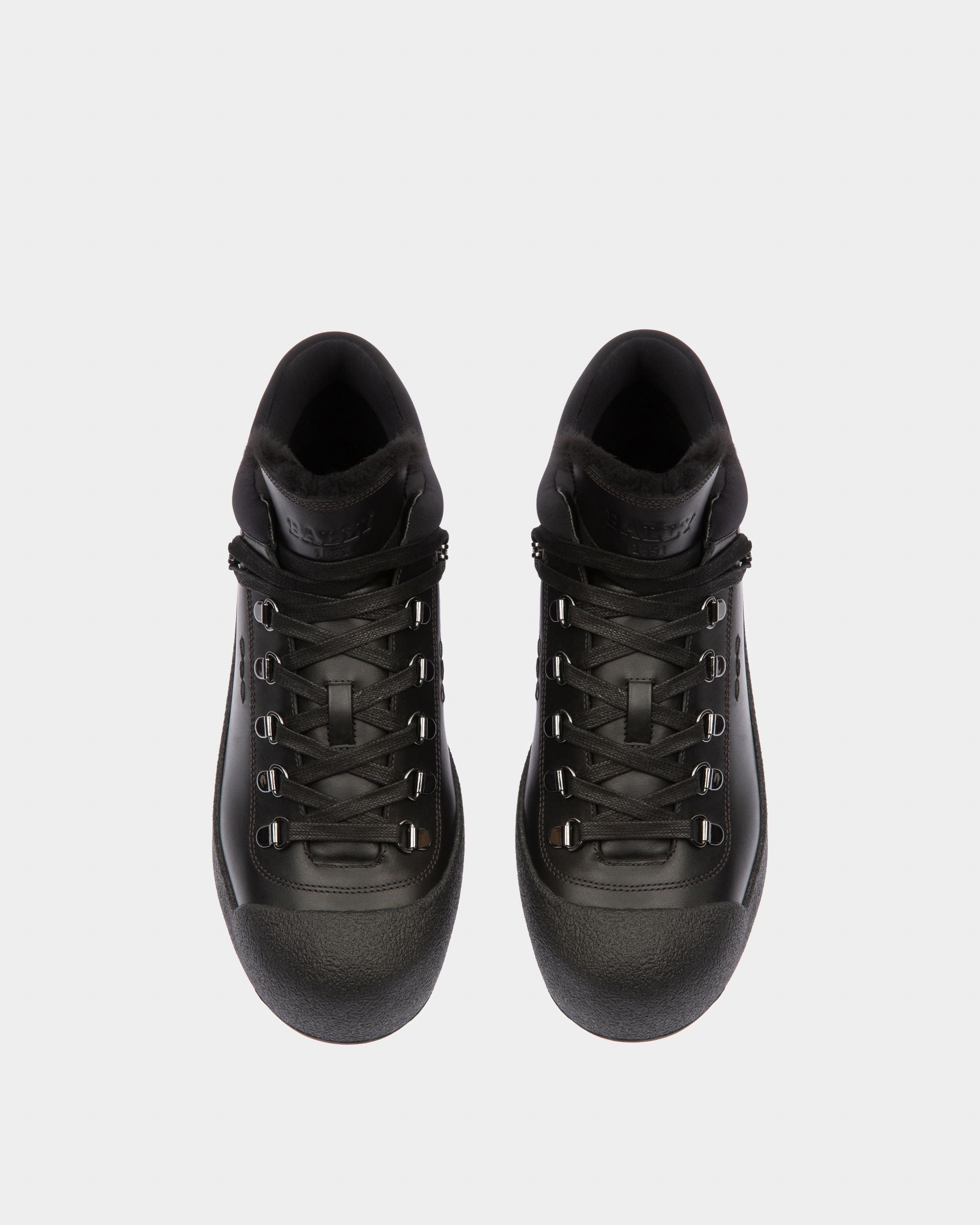 Curyal Leather Snow Boots In Black - Men's - Bally - 02