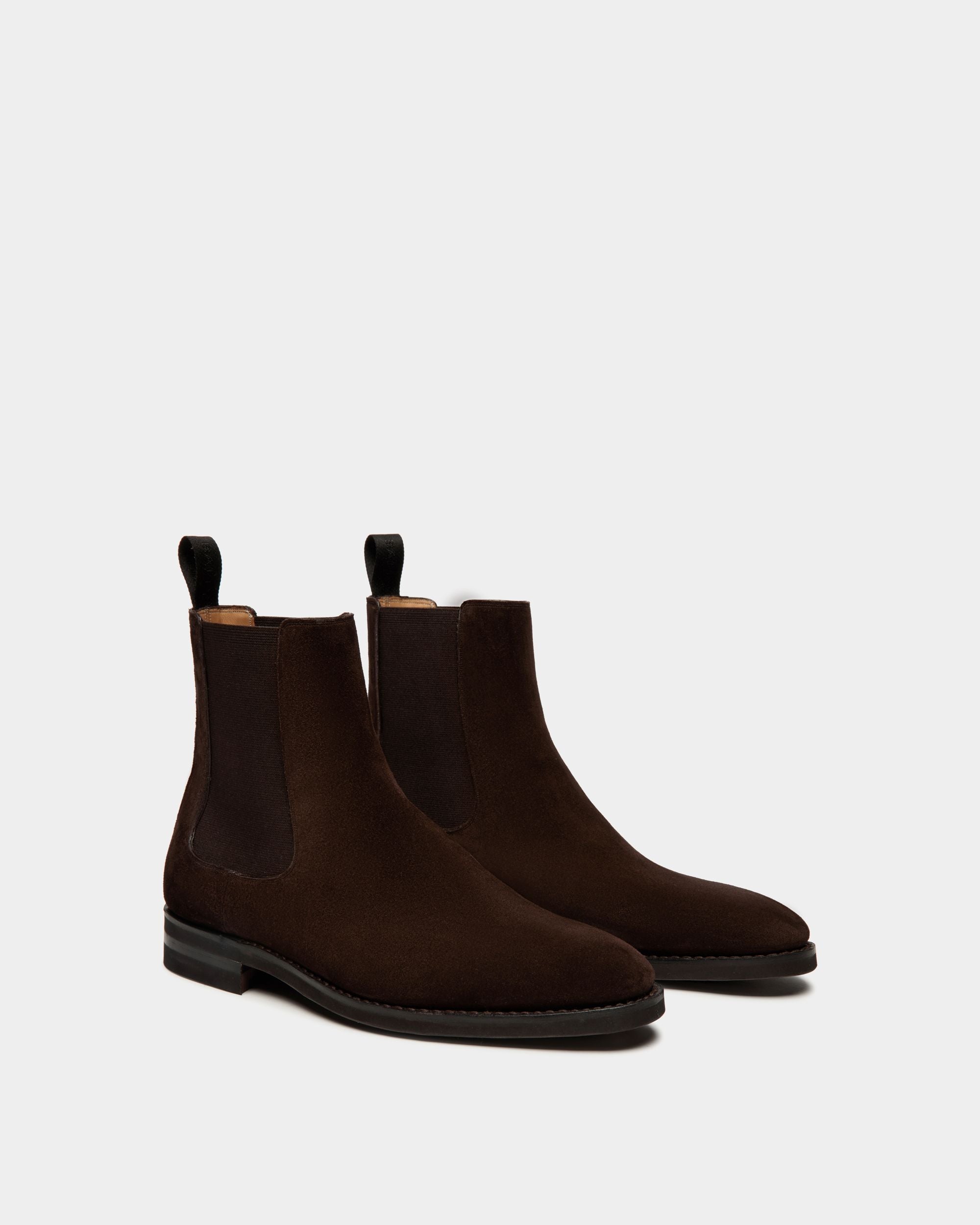 Scribe Un Bootie in Ebano Suede - Men's - Bally - 02