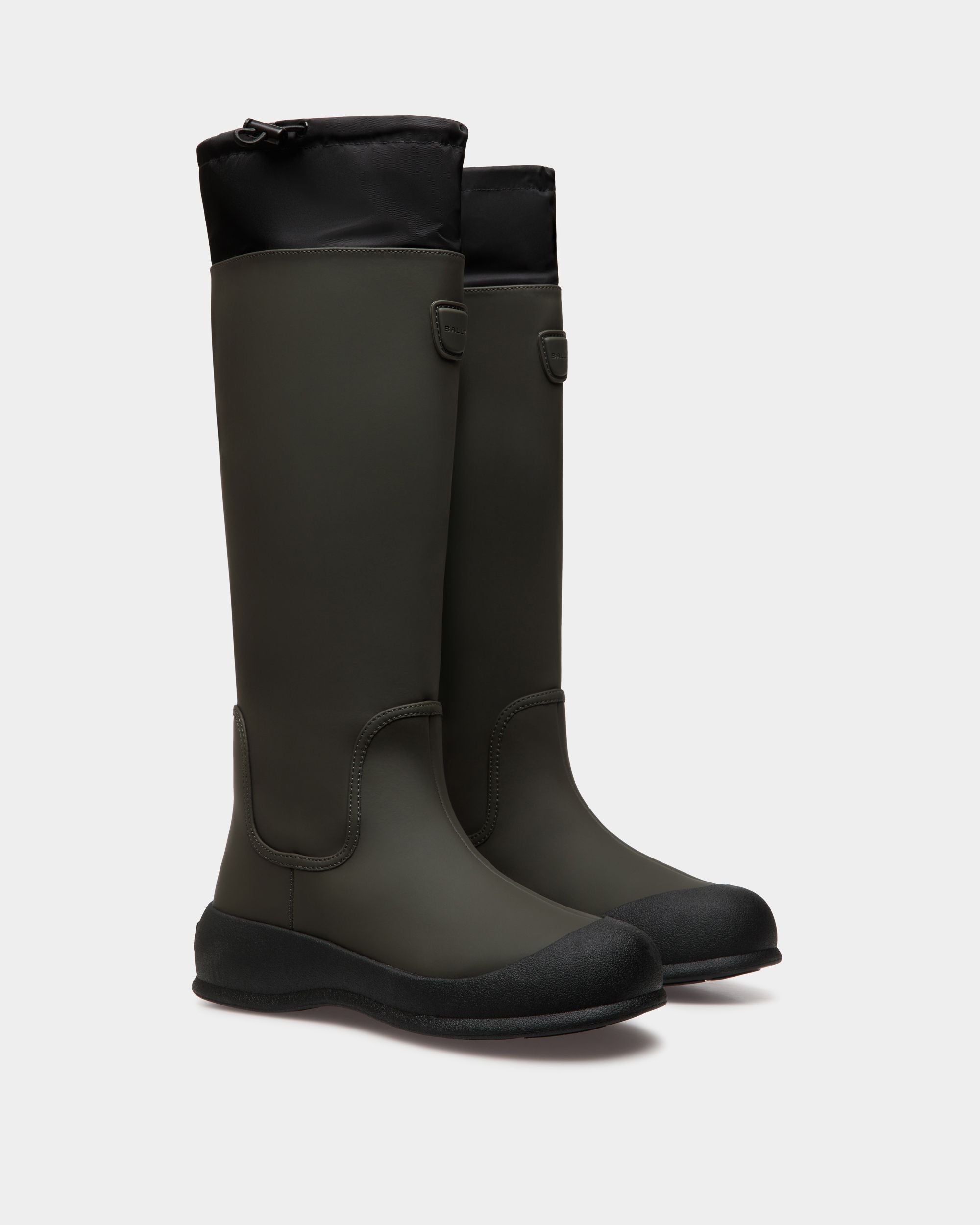 Frei Boot in Military Green Rubberized Leather - Men's - Bally - 03