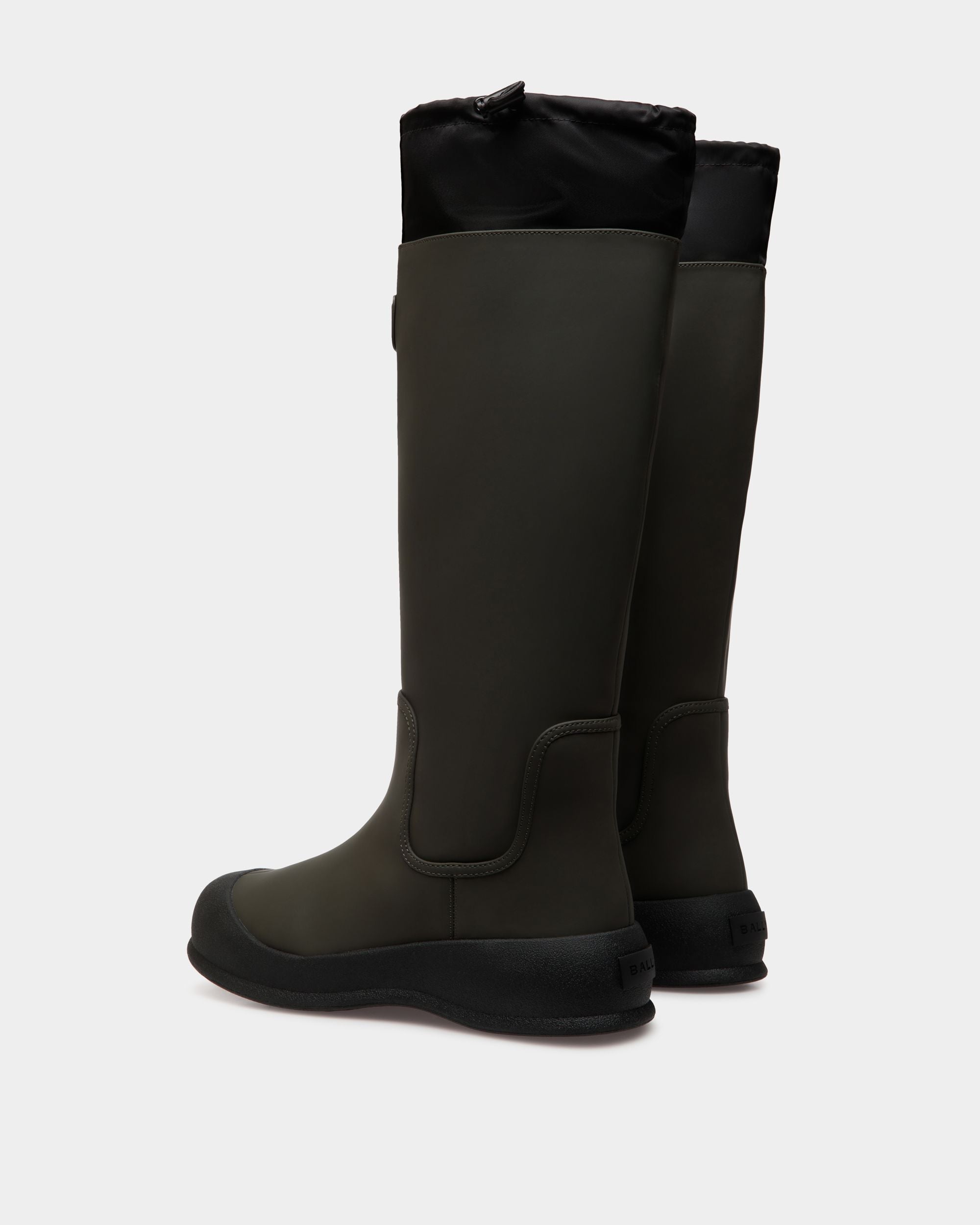 Frei Boot in Military Green Rubberized Leather - Men's - Bally - 04
