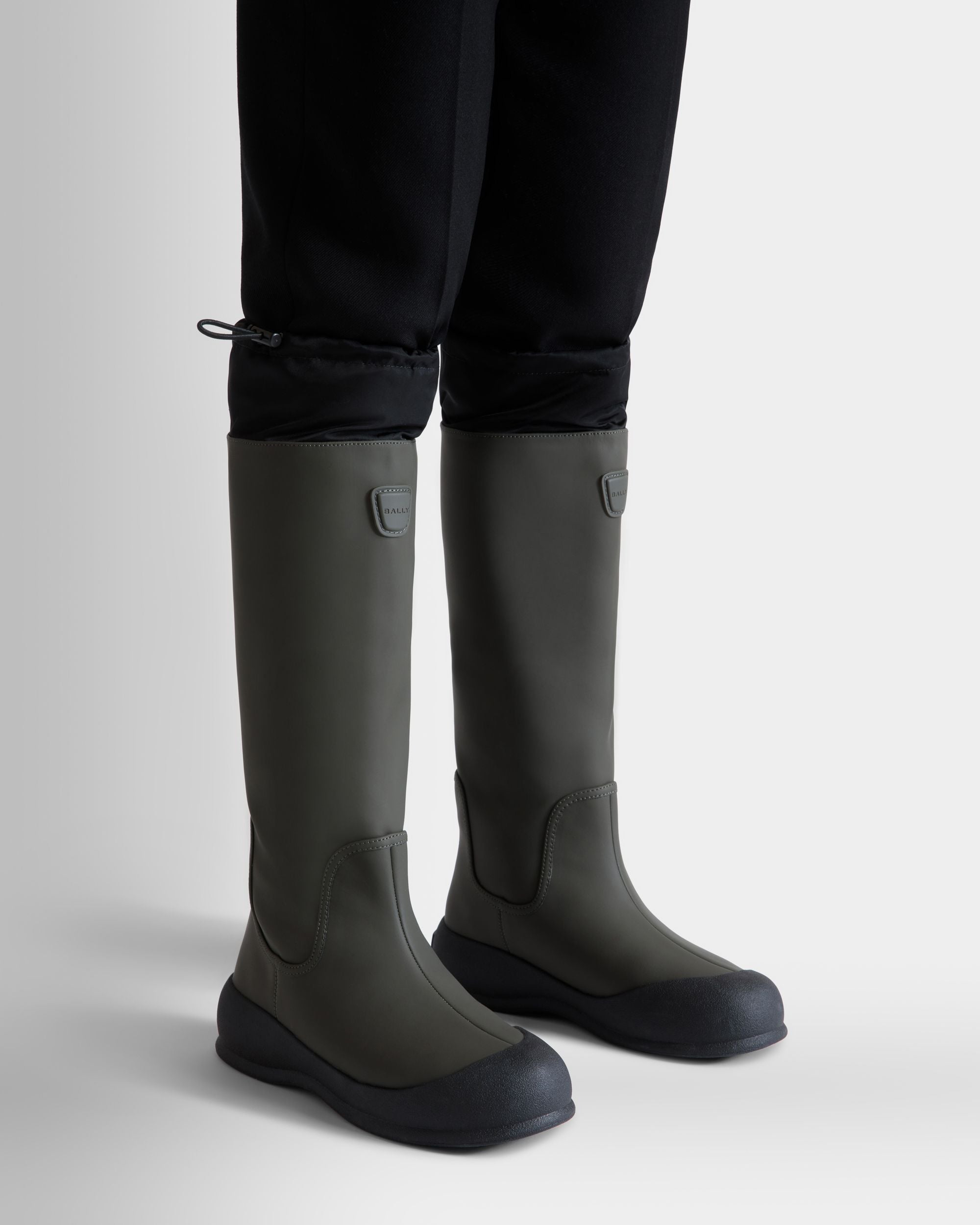 Frei Boot in Military Green Rubberized Leather - Men's - Bally - 07