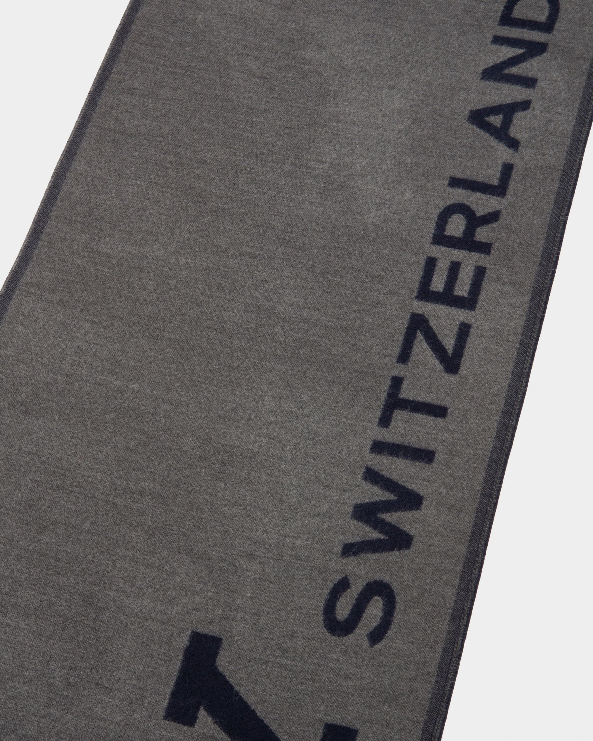 Wool Scarf In Grey - Men's - Bally - 02