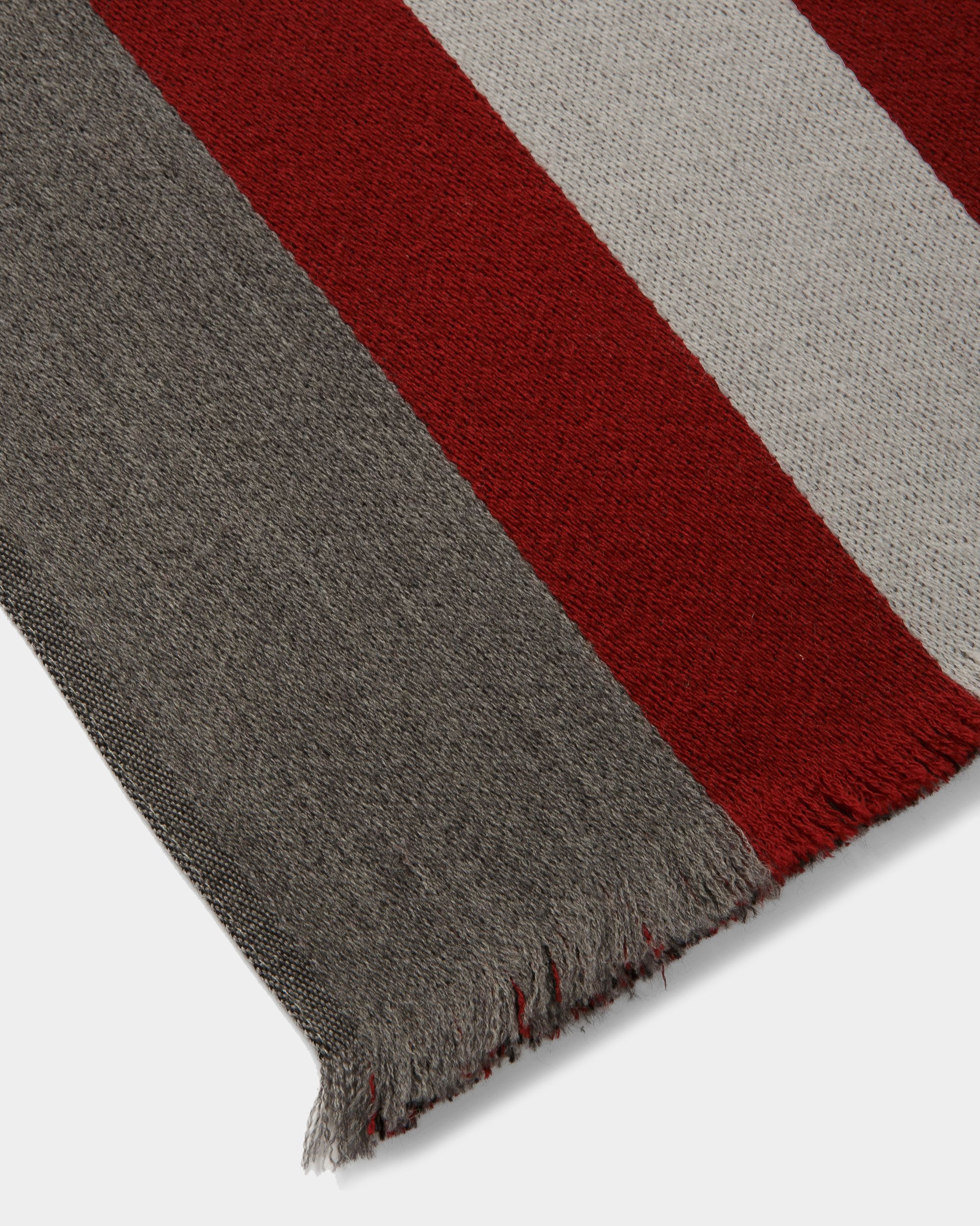 Jacquard Scarf In Dark Mineral Wool - Men's - Bally - 02