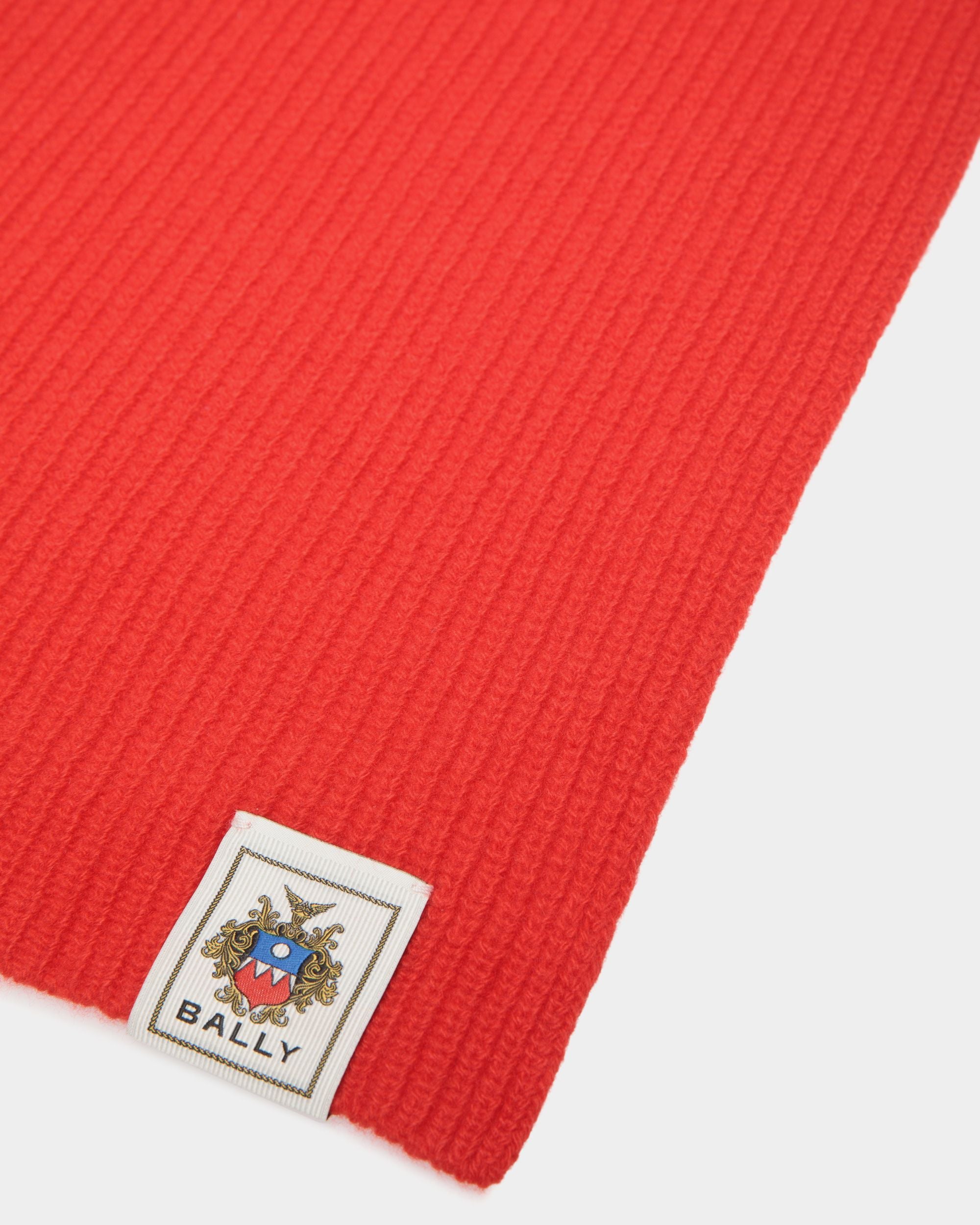 Scarf Scarf In Red Wool - Men's - Bally - 02