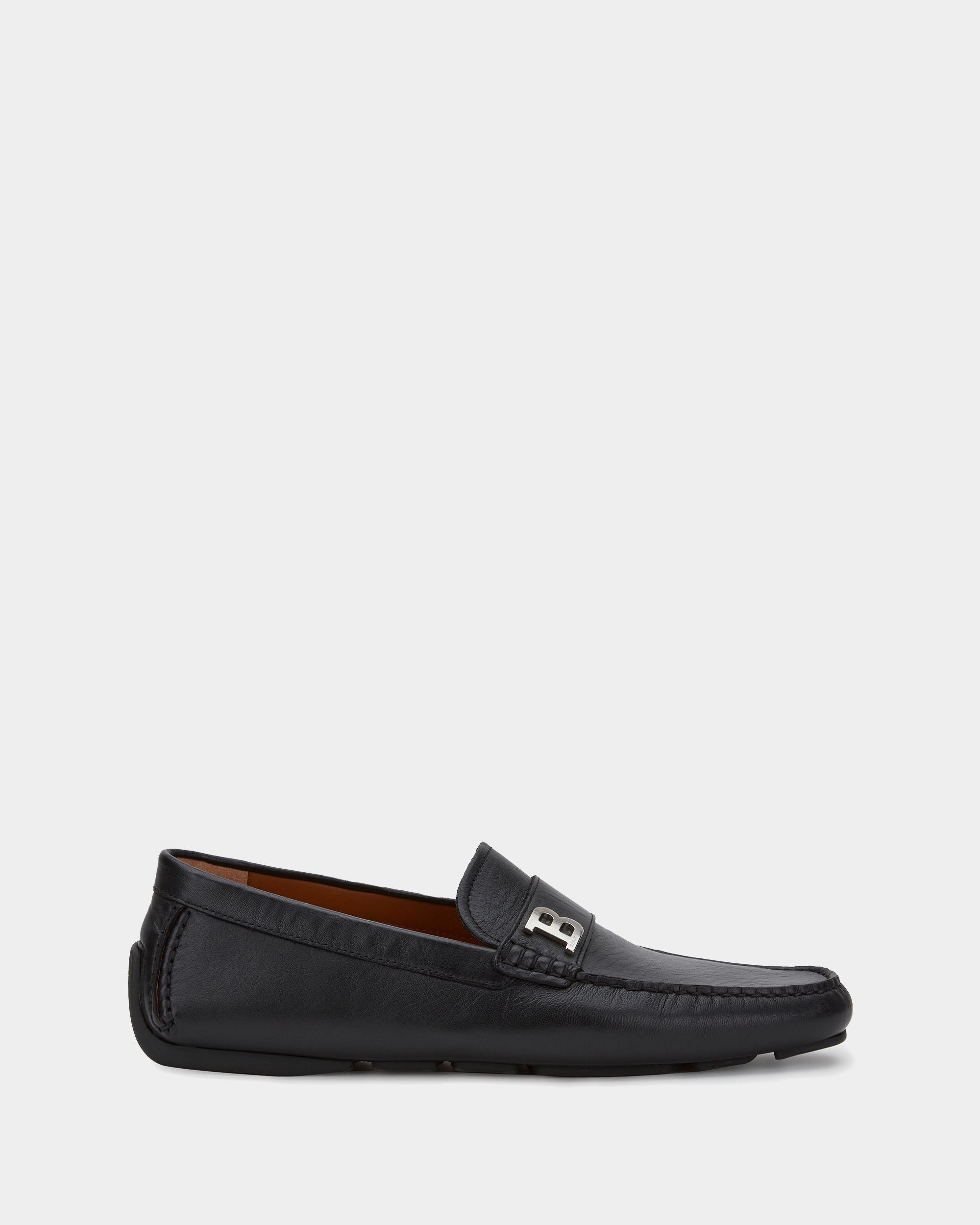 Men's Black Leather Driving Shoes - Men's - Bally - 01