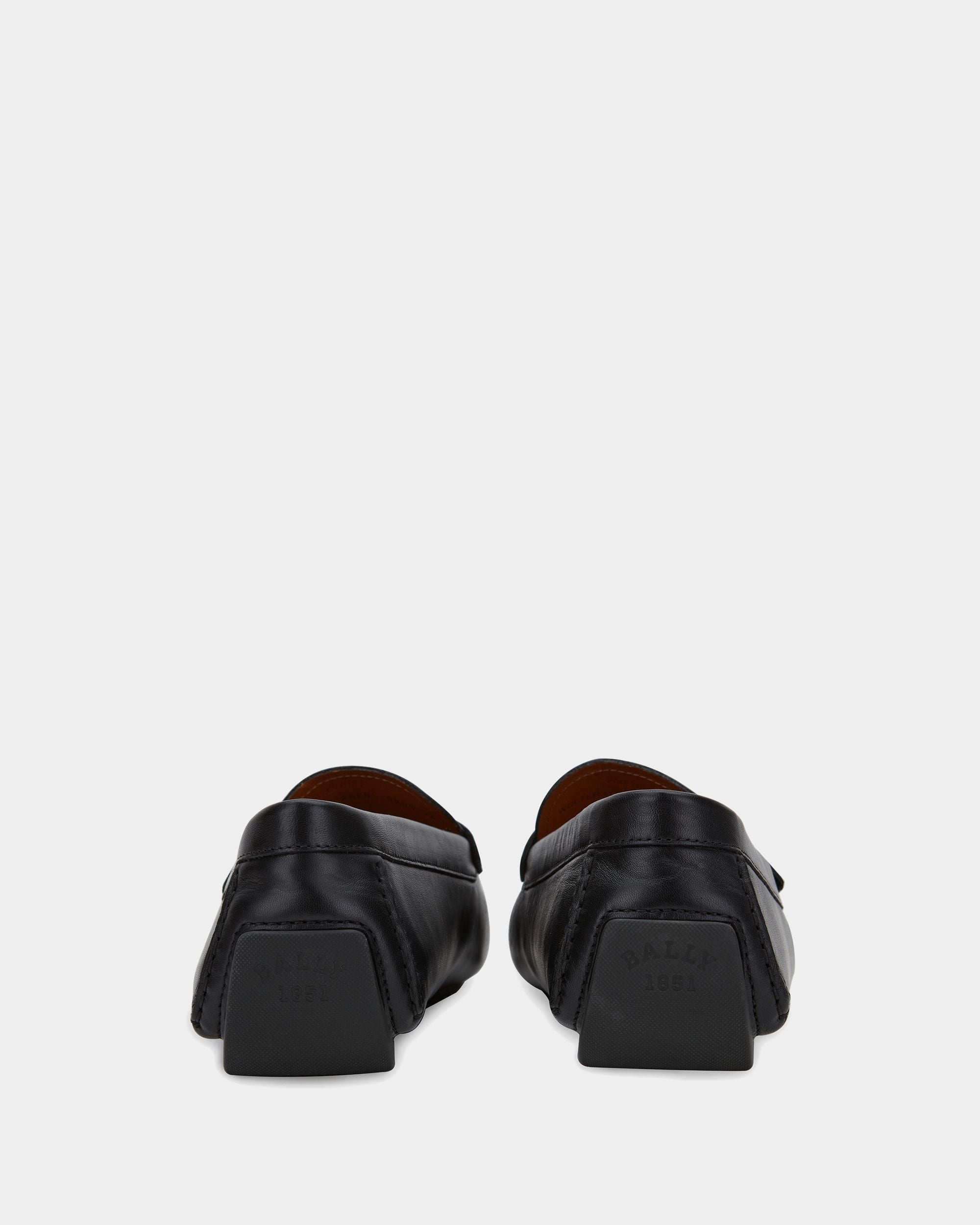 Men's Black Leather Driving Shoes - Men's - Bally - 02