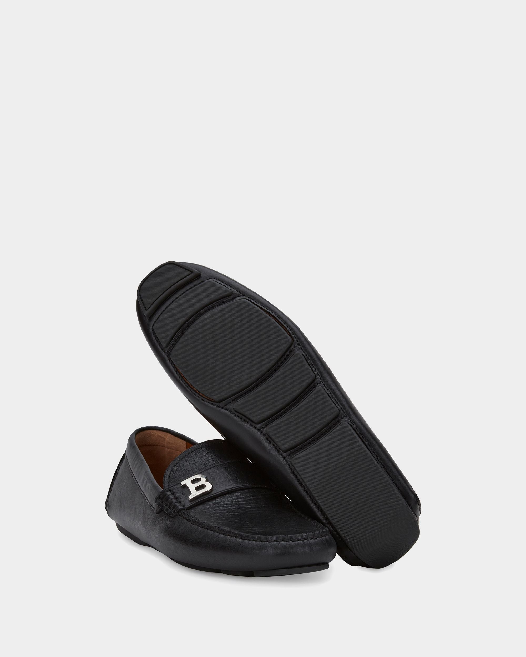 Men's Black Leather Driving Shoes - Men's - Bally - 03