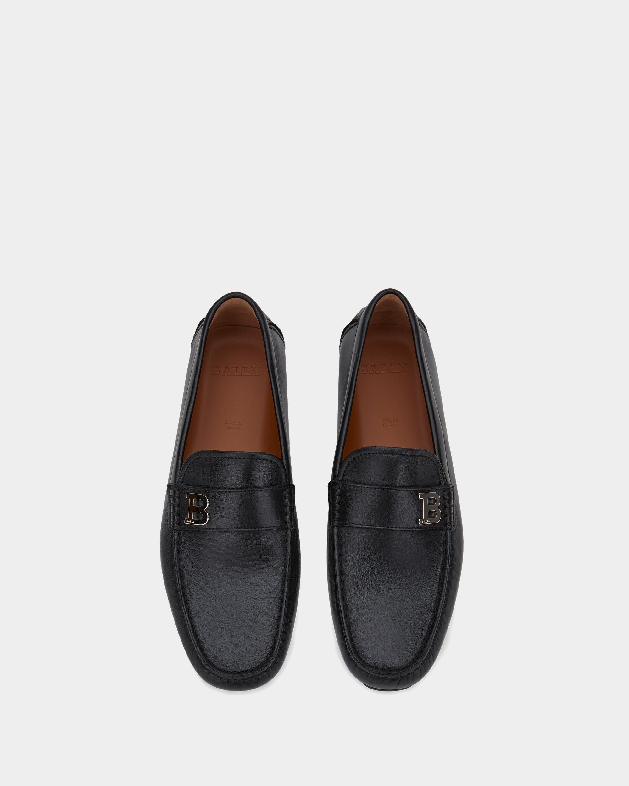 Men's Black Leather Driving Shoes - Men's - Bally - 05