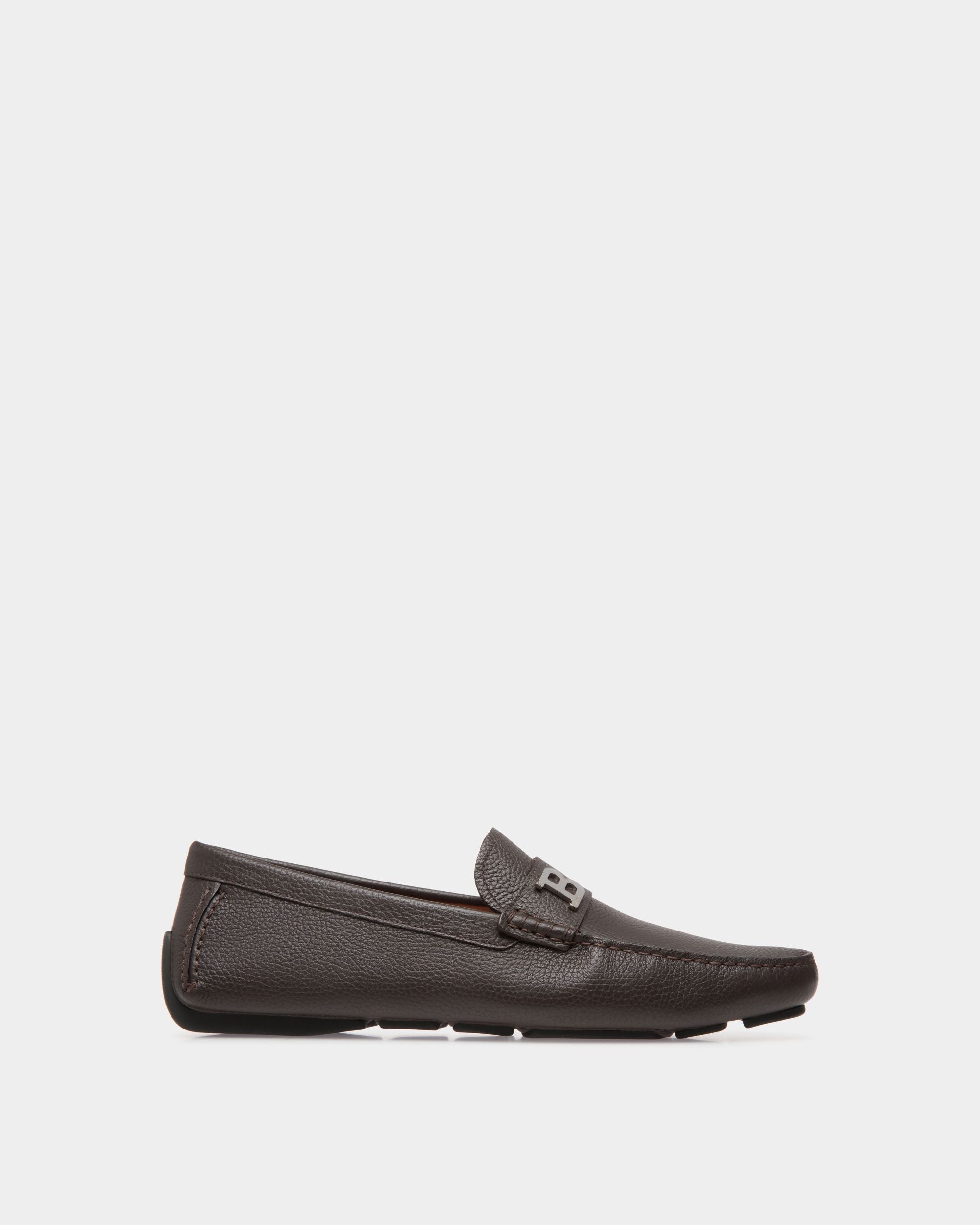 Driver In Brown Leather - Men's - Bally - 01