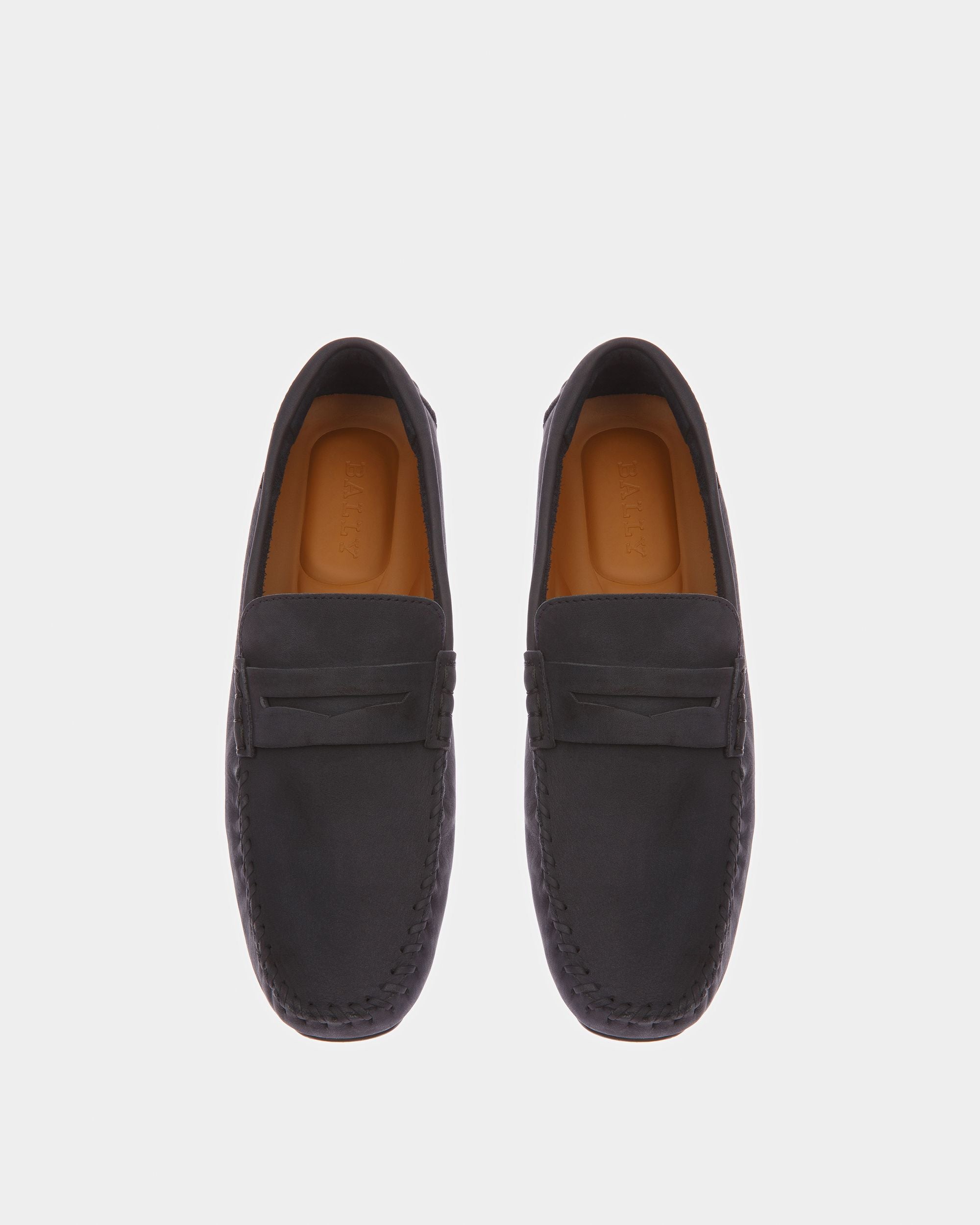 Pier Leather Drivers In Midnight - Men's - Bally - 02