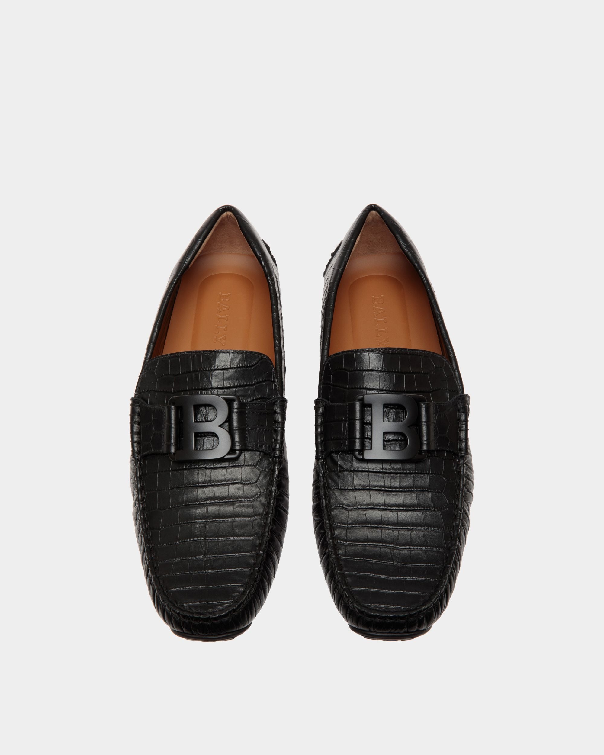Pilot Drivers In Black Leather - Men's - Bally - 04