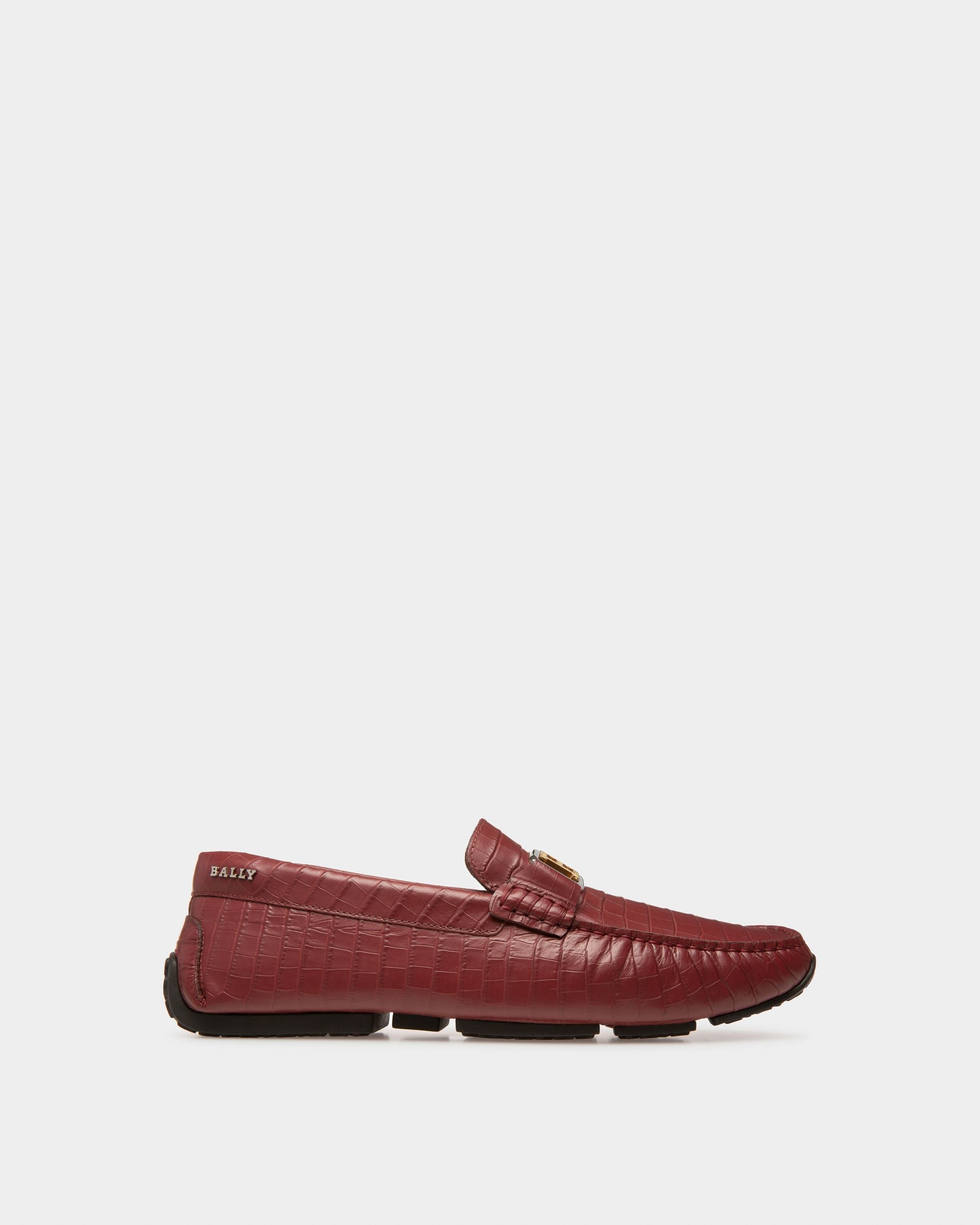 Palan Drivers In Heritage Red Leather - Men's - Bally - 01