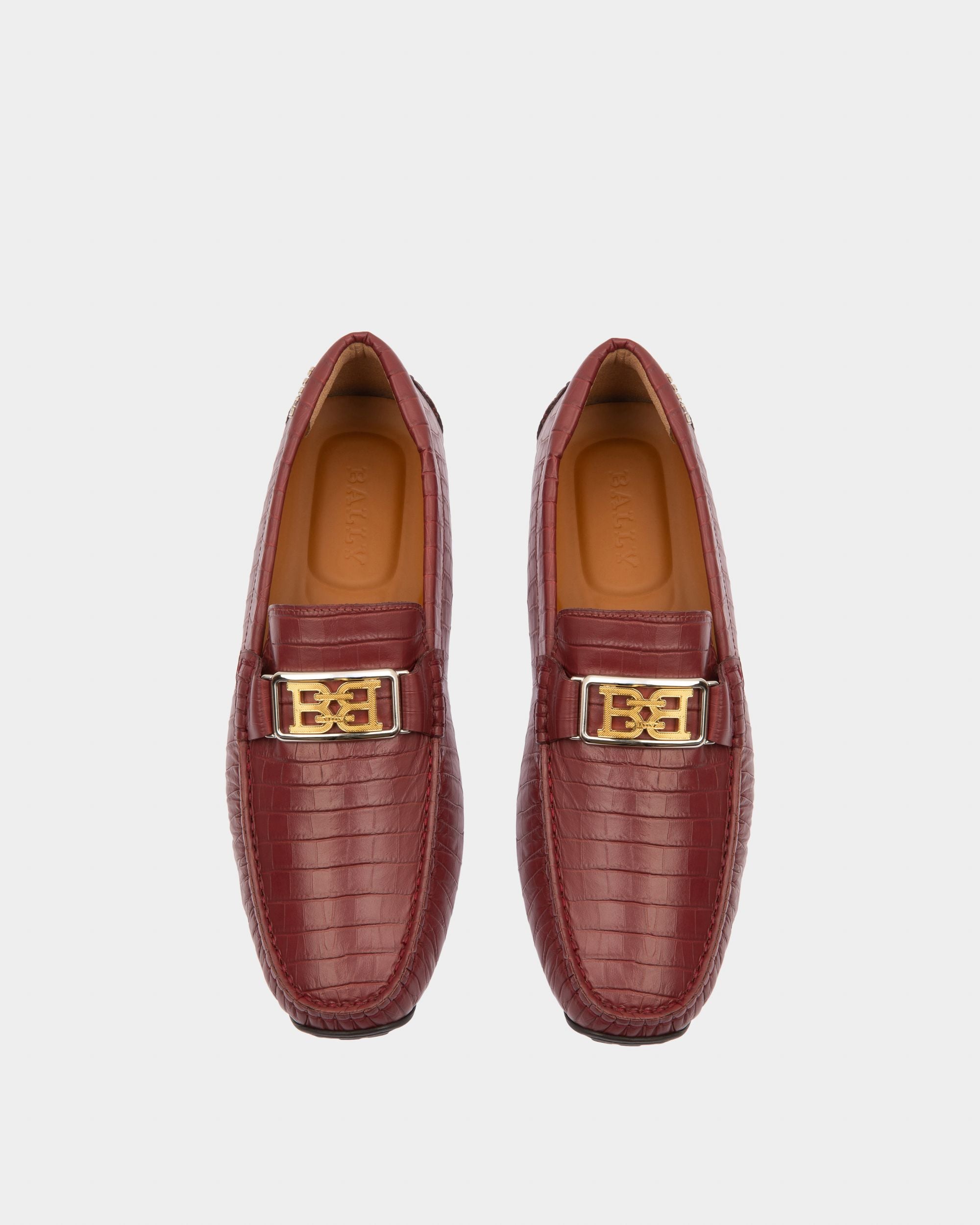 Palan Drivers In Heritage Red Leather - Men's - Bally - 03