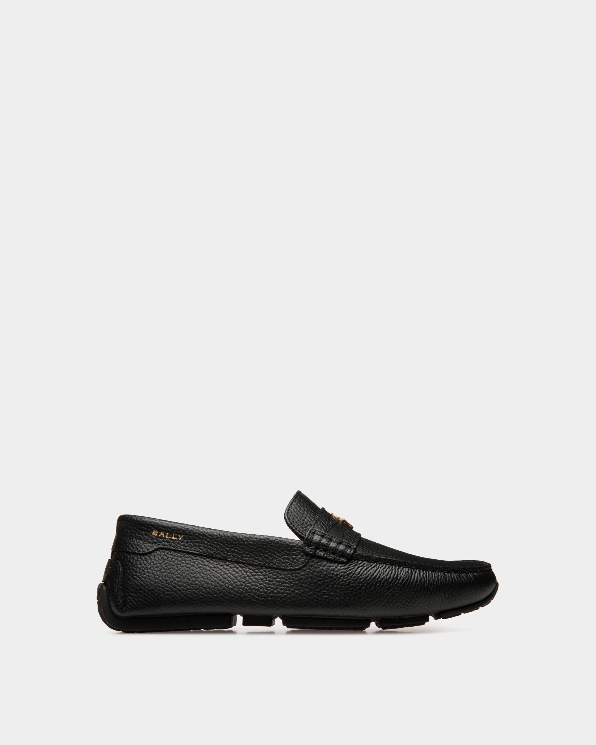 Pilot Drivers In Black Leather - Men's - Bally - 01