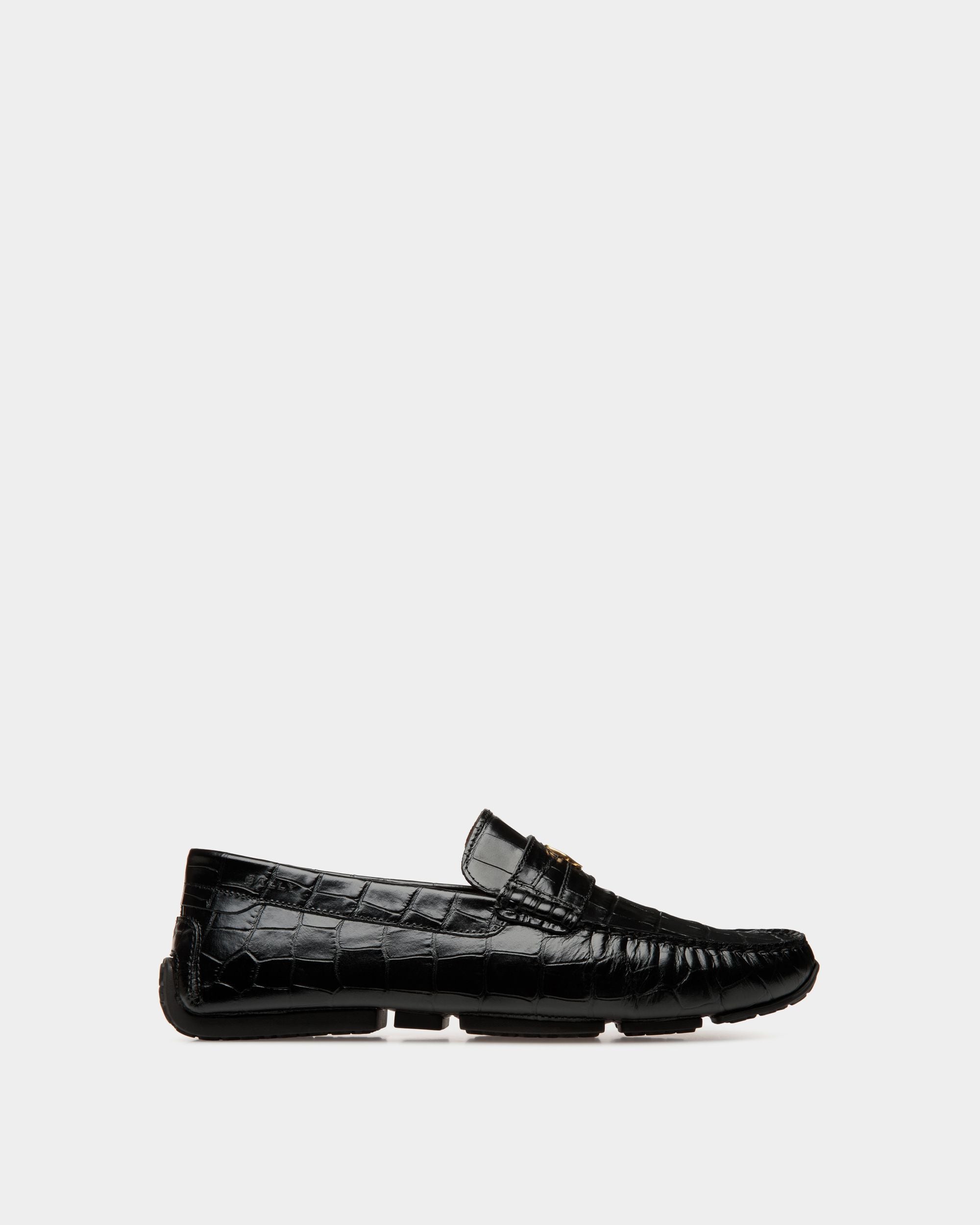 Pilot Drivers In Black Leather - Men's - Bally - 01