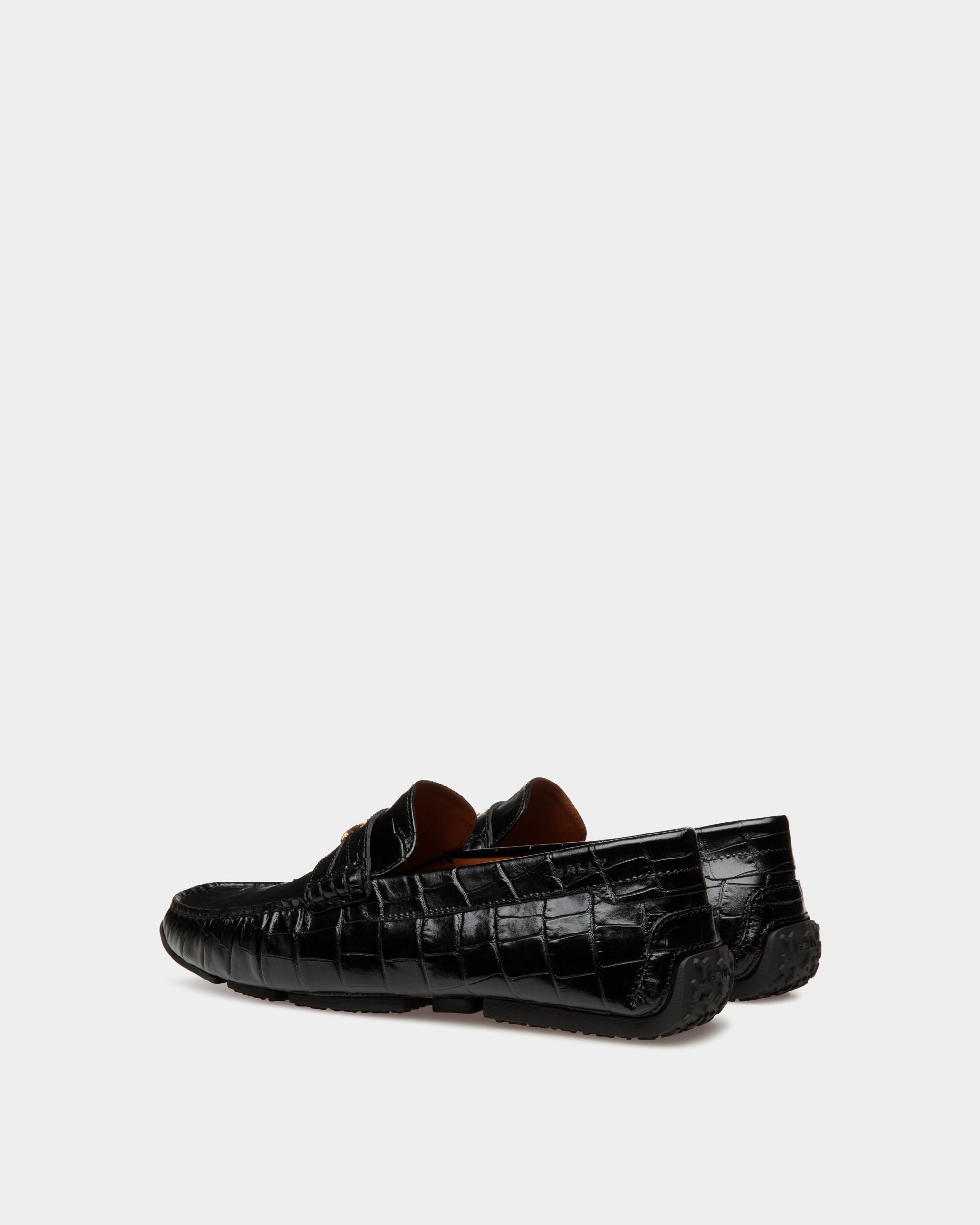 Pilot Drivers In Black Leather - Men's - Bally - 03