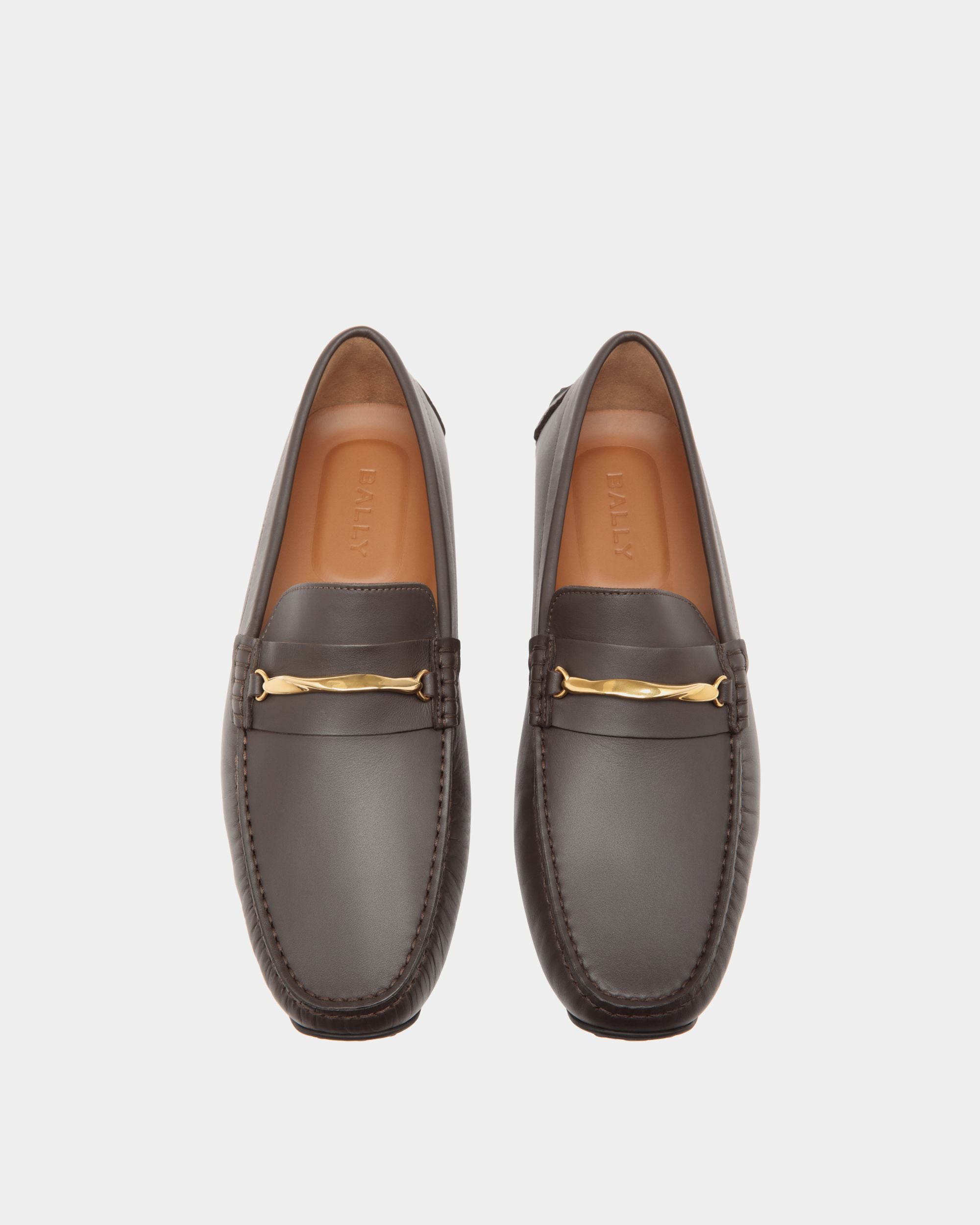 Pilot Driver in Brown Leather - Men's - Bally - 04