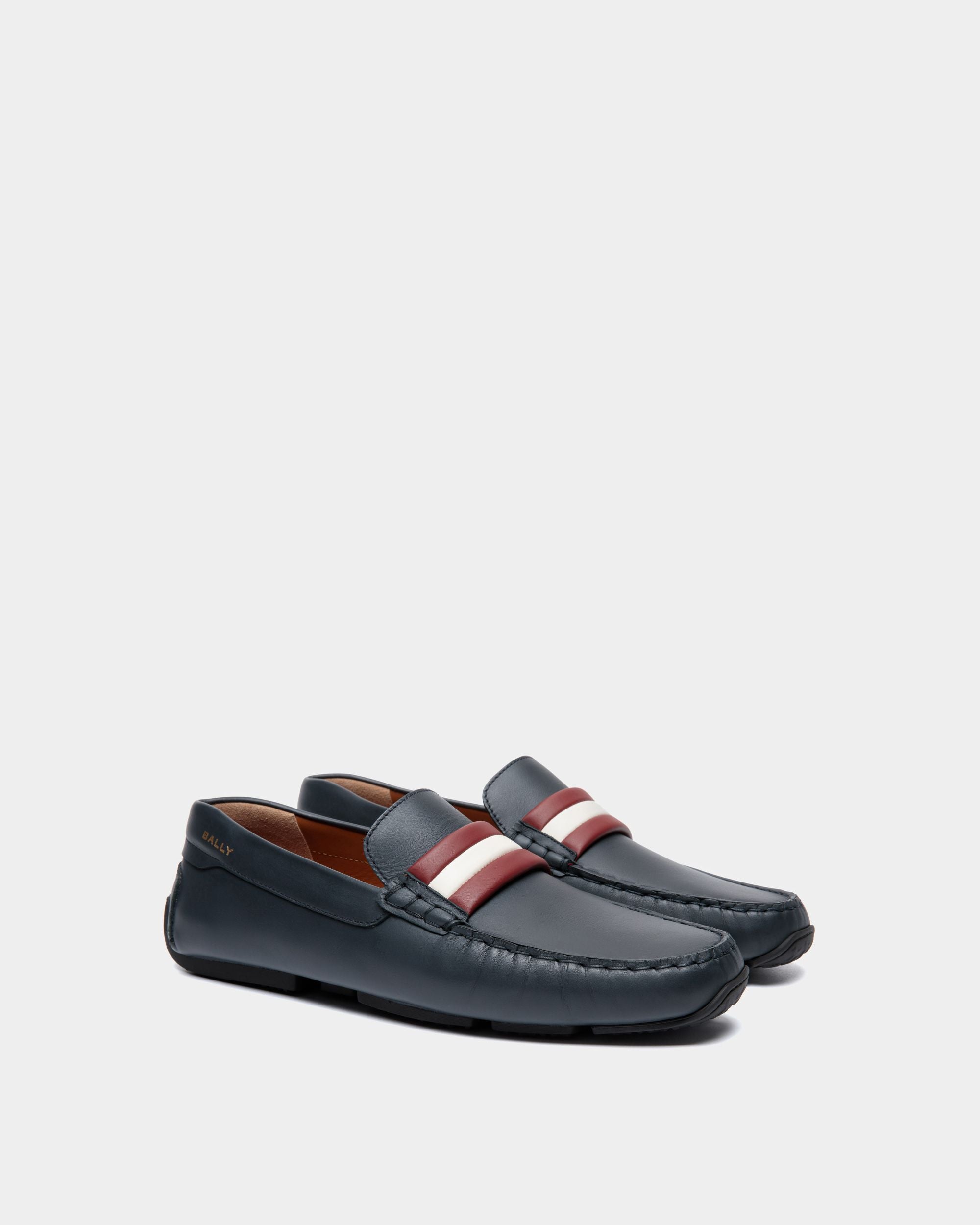 Pilot Driver In Blue Leather - Men's - Bally - 02