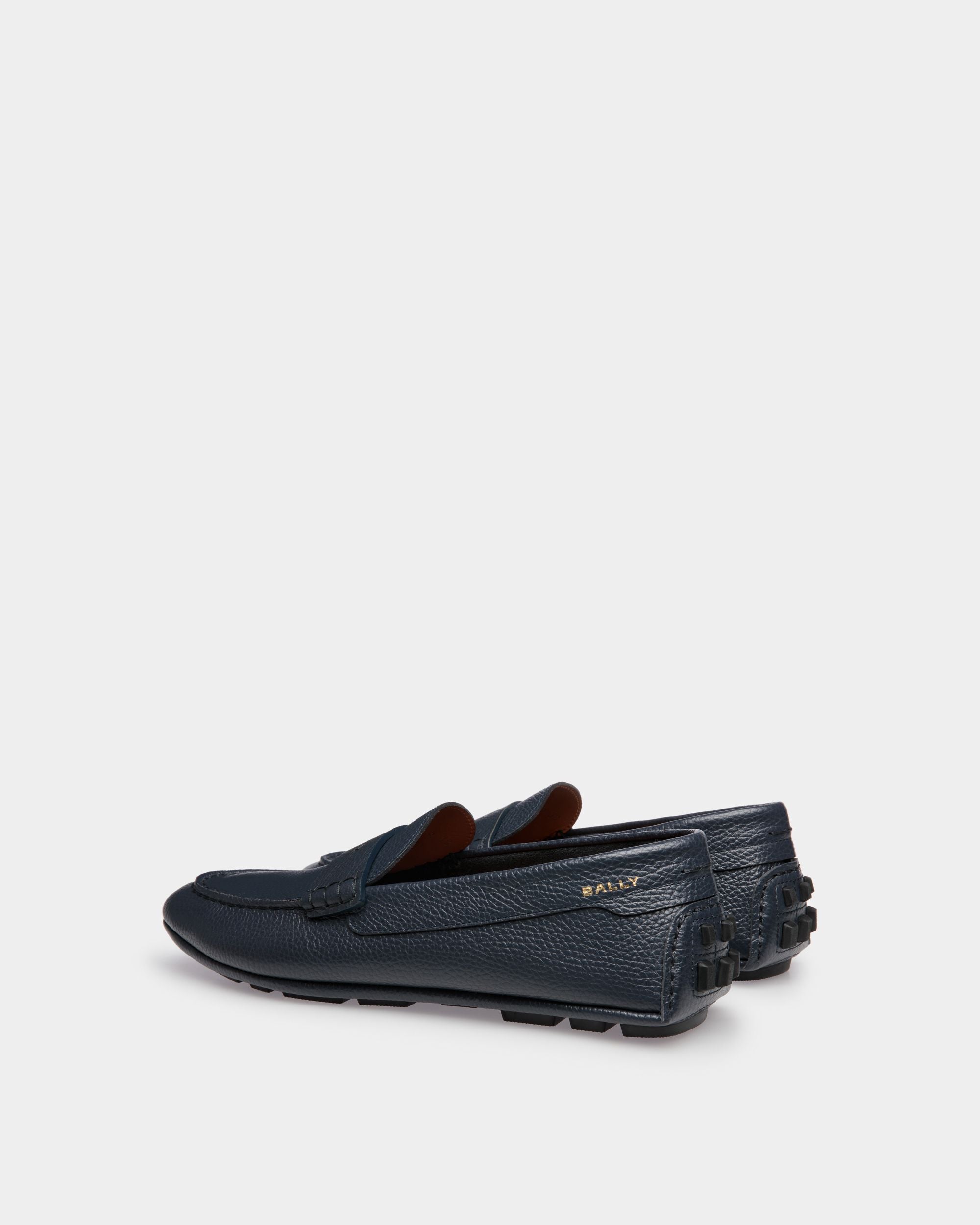 Kerbs Driver in Blue Grained Leather - Men's - Bally - 02