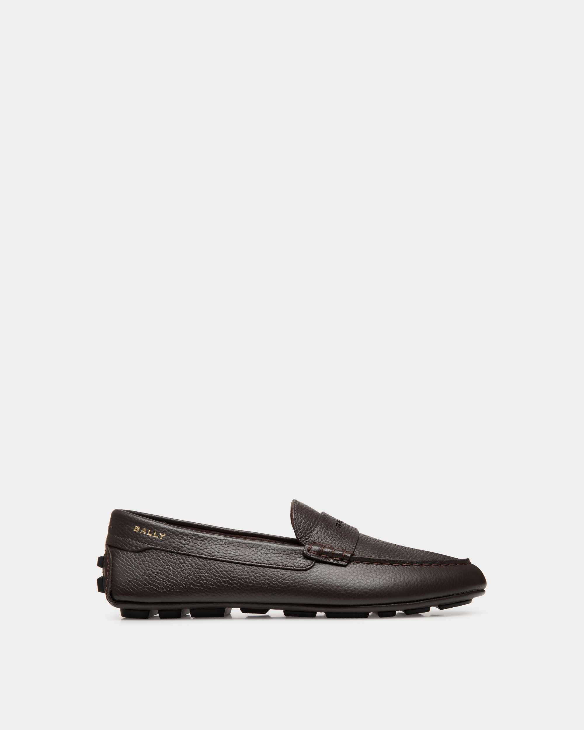 Kerbs Driver In Ebano Grained Leather - Men's - Bally - 01