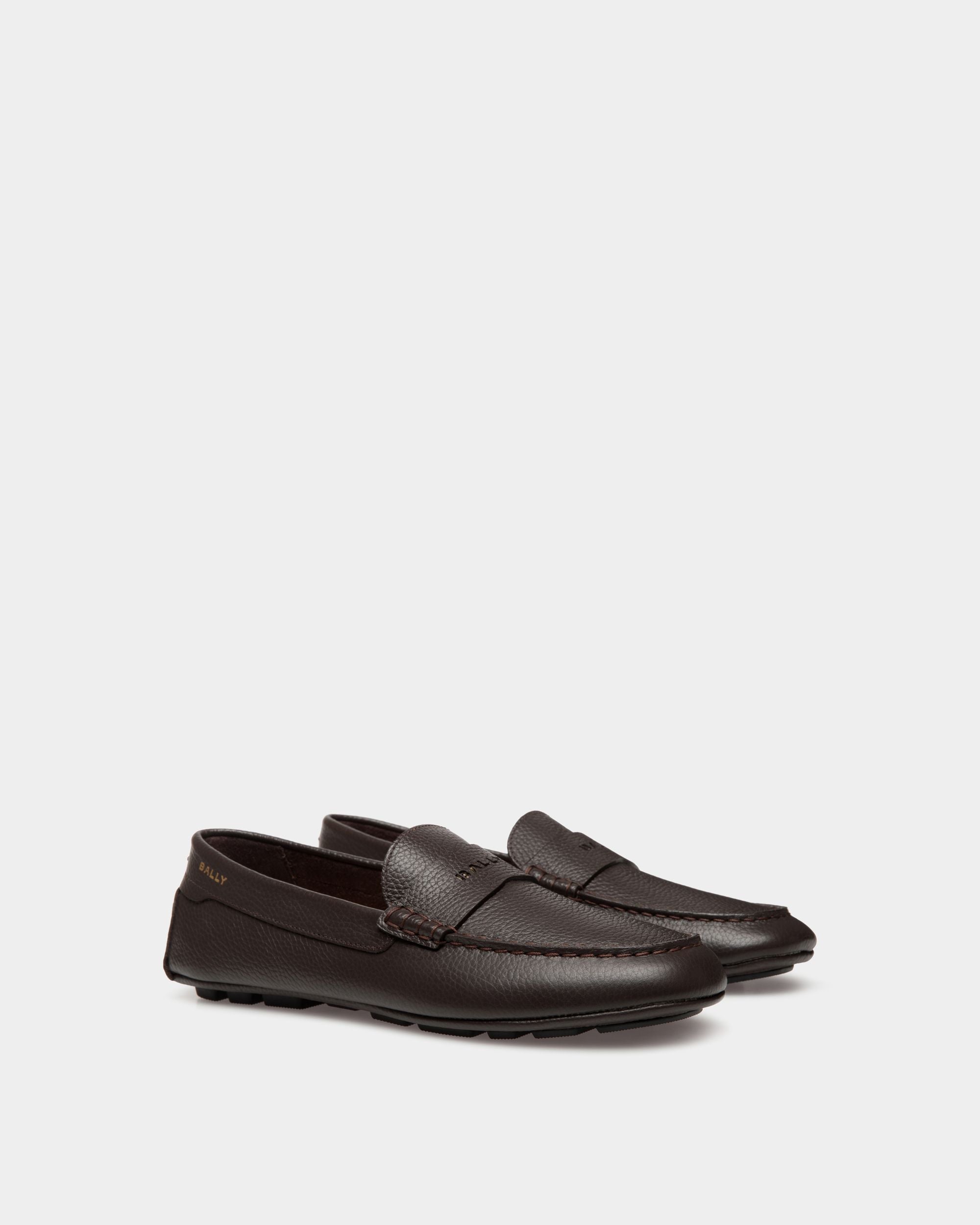 Kerbs Driver In Ebano Grained Leather - Men's - Bally - 02
