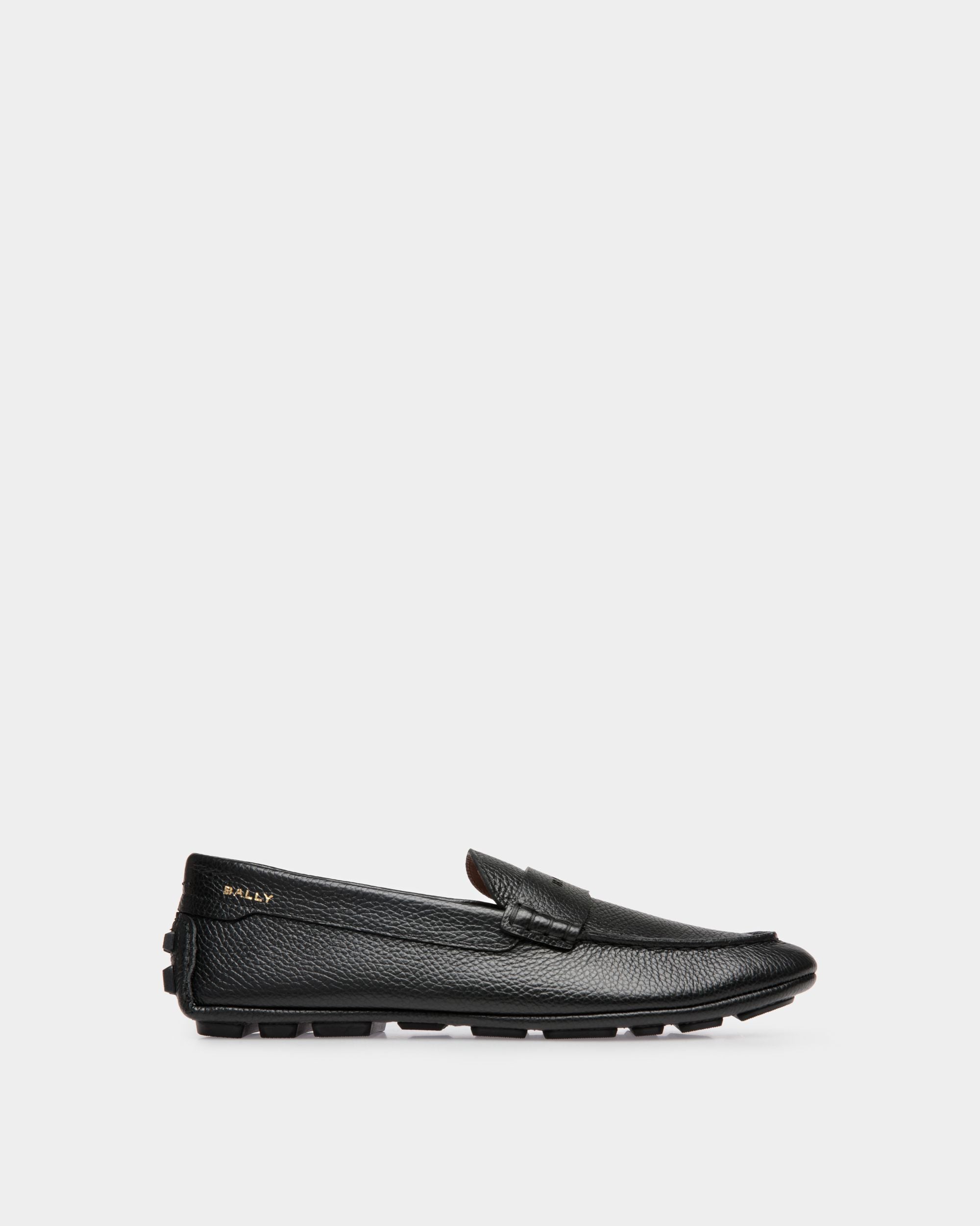 Kerbs Driver in Black Grained Leather - Men's - Bally - 01