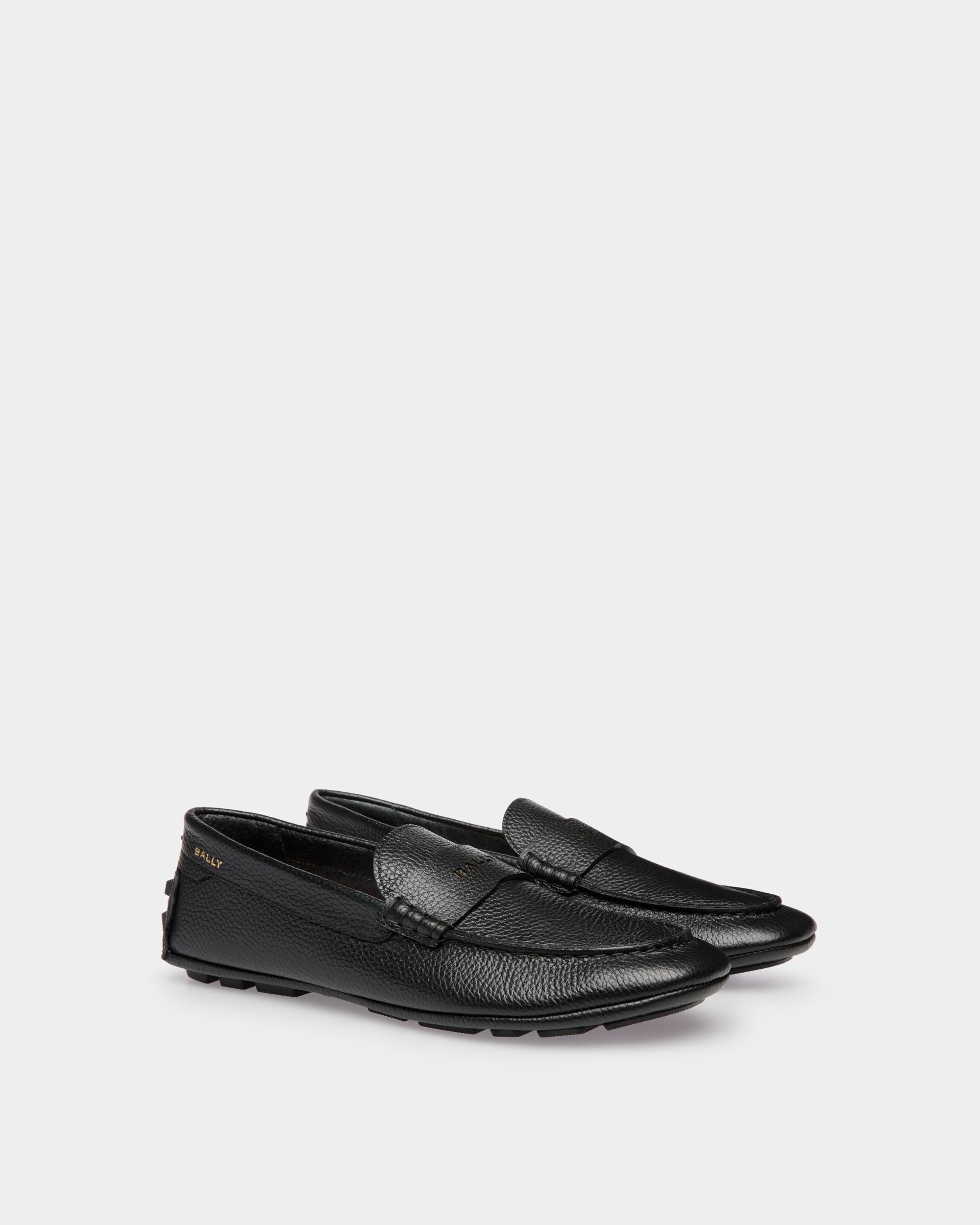 Kerbs Driver in Black Grained Leather - Men's - Bally - 02