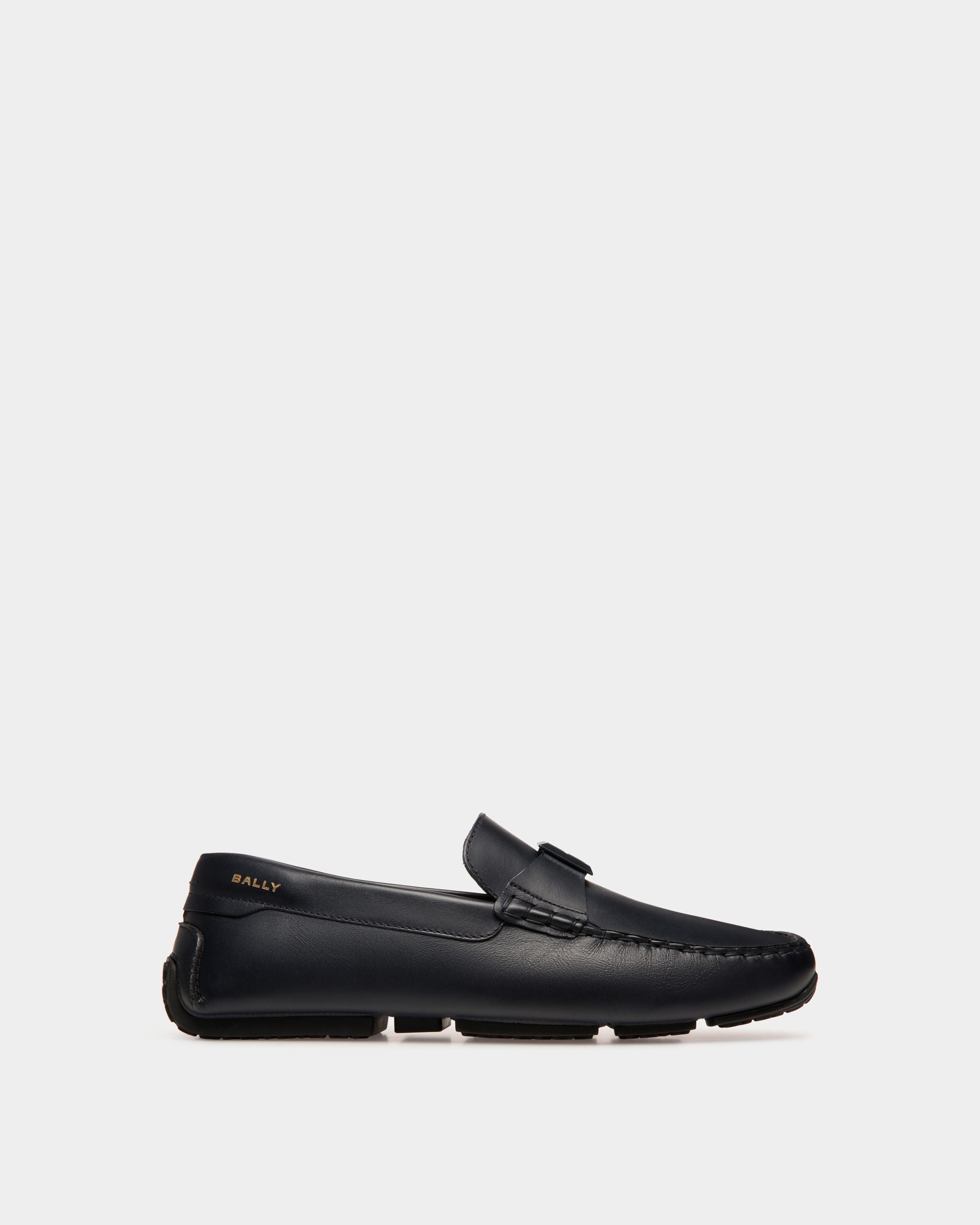 Pilot Driver In Navy Blue Leather - Men's - Bally - 01