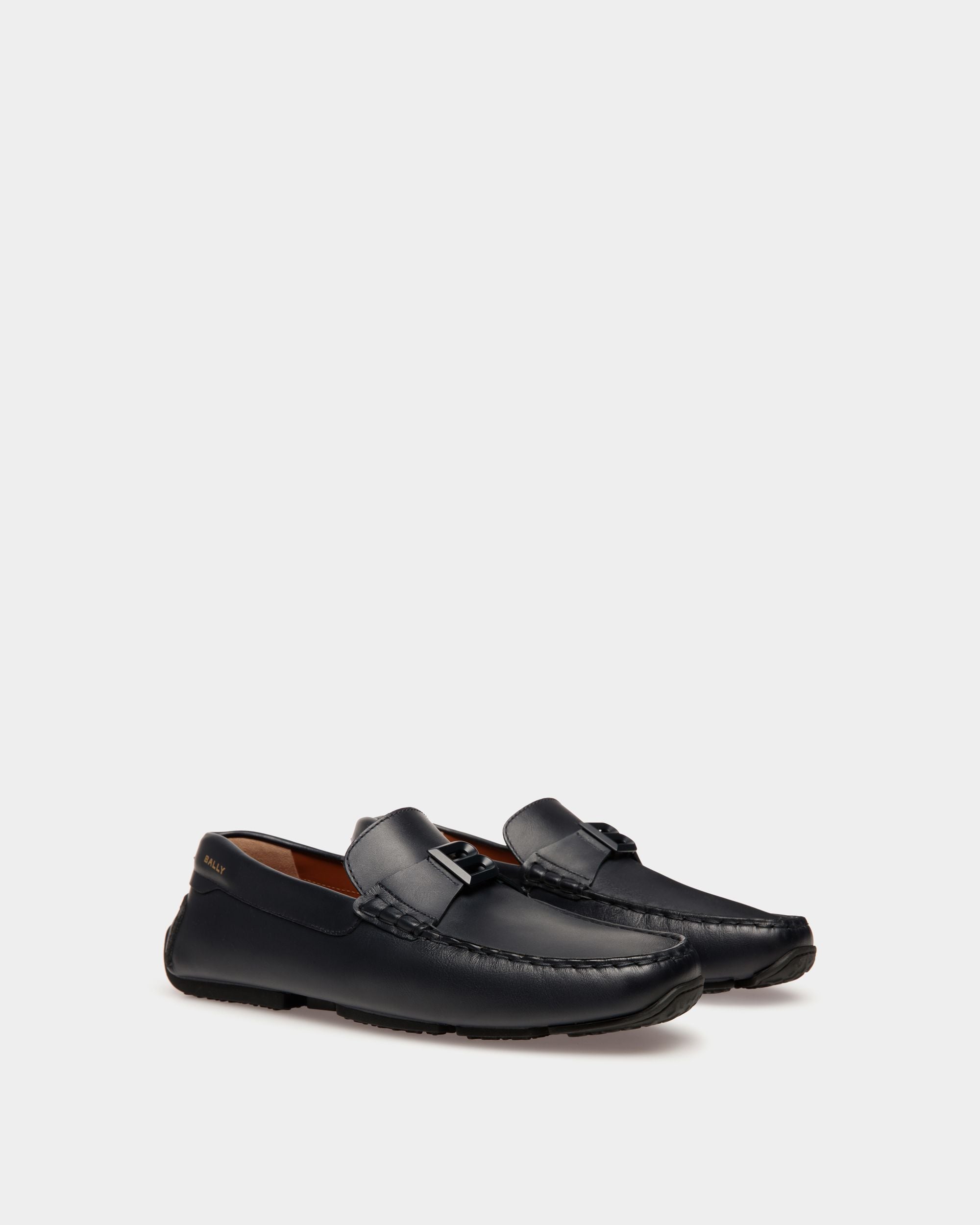 Pilot Driver In Navy Blue Leather - Men's - Bally - 02