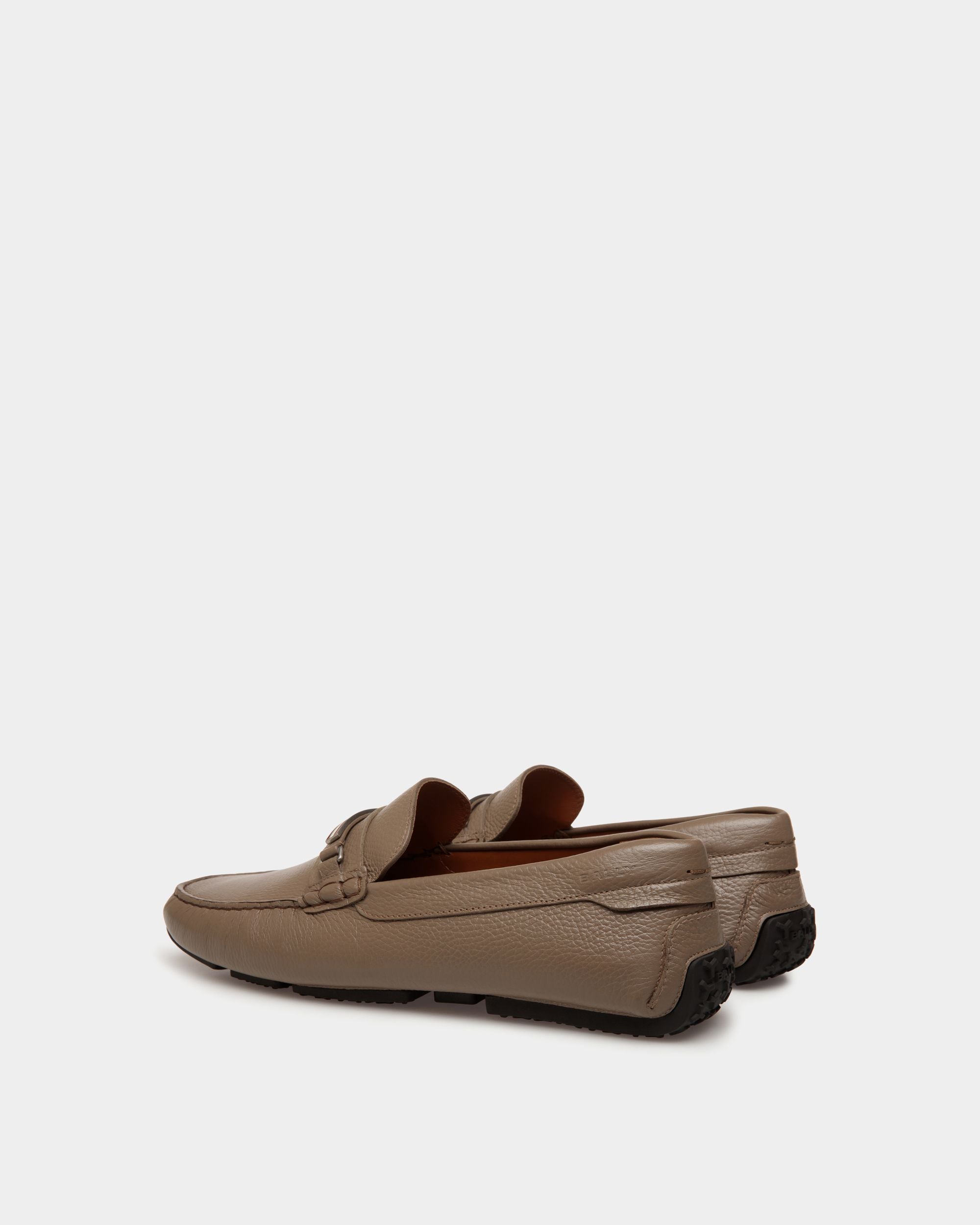 Pilot Driver in Taupe Grained Leather - Men's - Bally - 03